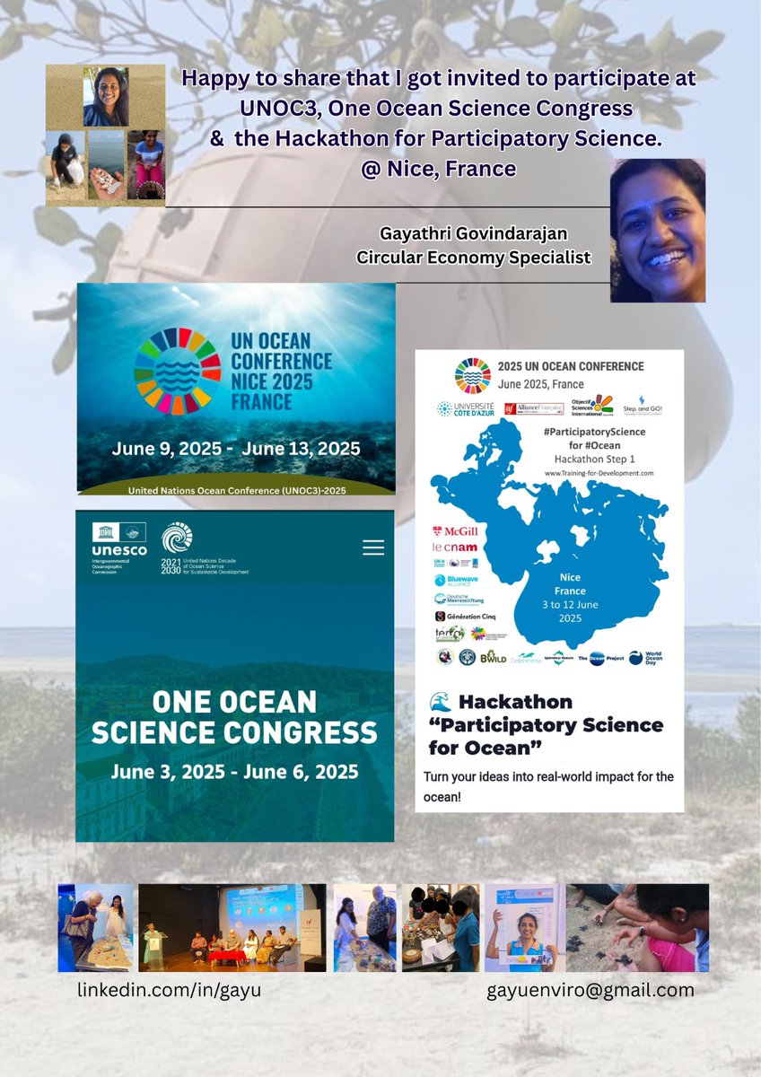 Dear @anandmahindraSir
Only Indian Young Woman &amp; ECOP
Who got the invitation for UNOC3 OOSC &amp; Hackathon
France Consul met Thiru TN CM was invited for this UNOC3
PM and France premiere jointly released statements on India's full support for this event
Request a meet with You