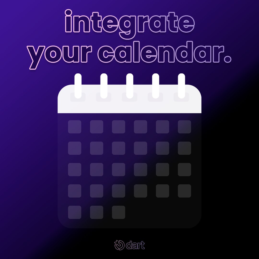 its_dart's tweet photo. Now you can view Dart tasks in your calendar.
📅 Sync tasks with dates to Google Calendar, Outlook &amp; more.

Stay on top of work—without jumping tabs.

How-to: https://t.co/tfAbhjMnnh

#Productivity #CalendarSync #DartAI https://t.co/yTCvtfOAh6