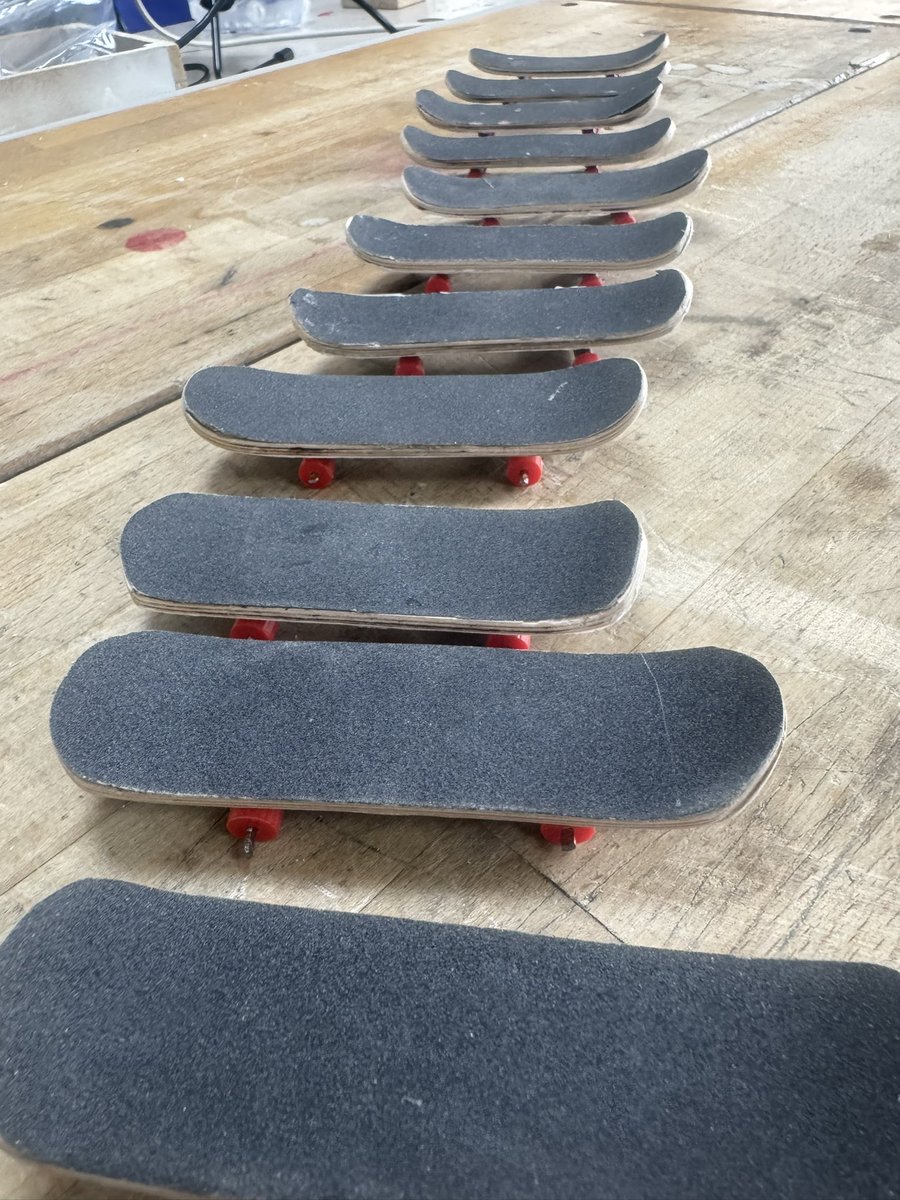 WGSBDesignTech's tweet image. Bold graphics, precise shaping, and serious attention to detail in the year 8’s Tech Deck project. Every board is a tiny showcase of skill, creativity, and personality. 

Big energy, small boards, and plenty of dust! 🛹🛹