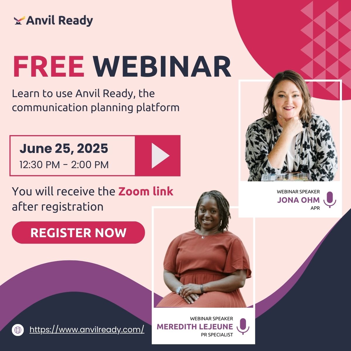AnvilReady's tweet photo. Meet speaker 𝐉𝐨𝐧𝐚 𝐎𝐡𝐦, 𝐀𝐏𝐑, a seasoned communications pro. She’ll show you how to master Anvil Ready with real-world strategy tips. Register here: https://t.co/dlXhlwUqKG #APR #StrategicComms #FreeWebinar https://t.co/fXosYBIjiy