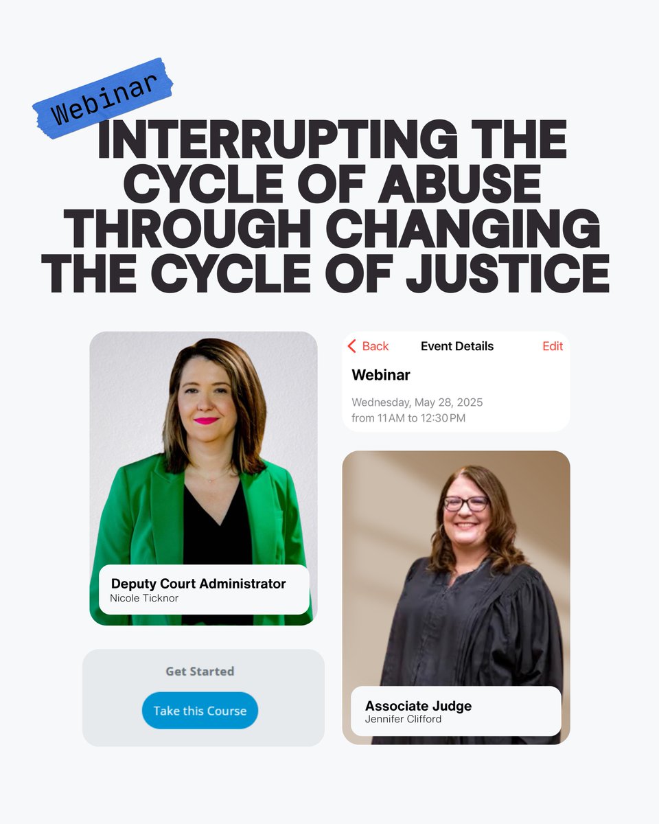 Join Nicole Ticknor and Jennifer Clifford for an exclusive EVAWI Webinar on Interrupting the Cycle of Abuse Through Changing the Cycle of Justice May 28, 2025, from 11 a.m. - 12:30p.m. PT.

Register now: evawintl.org/courses/interr…