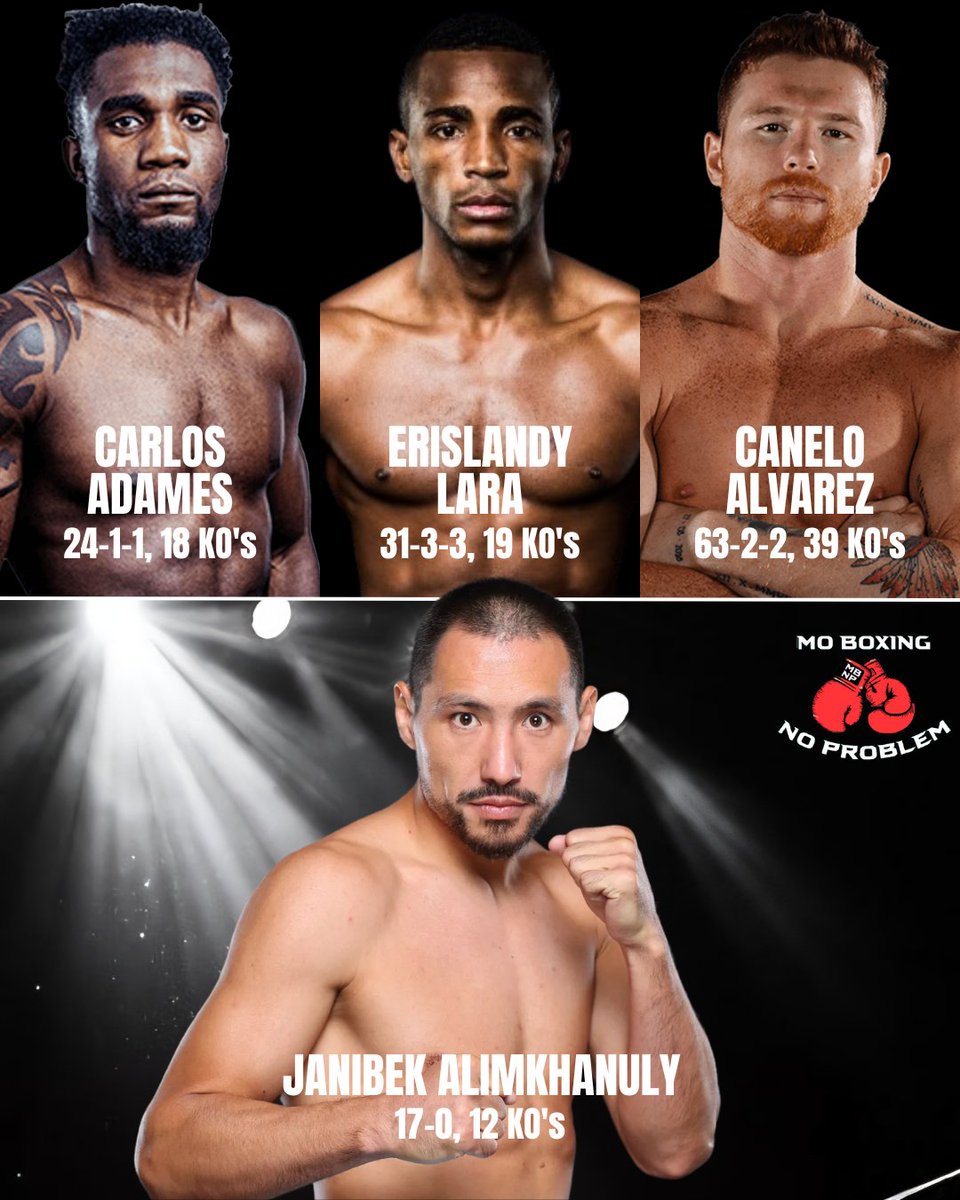 Janibek Alimkhanuly has revealed his ideal next 3 fights:

🥊Carlos Adames in Summer 2025
🥊Erislandy Lara in Fall/Winter 2025
🥊Canelo Alvarez in May 2026