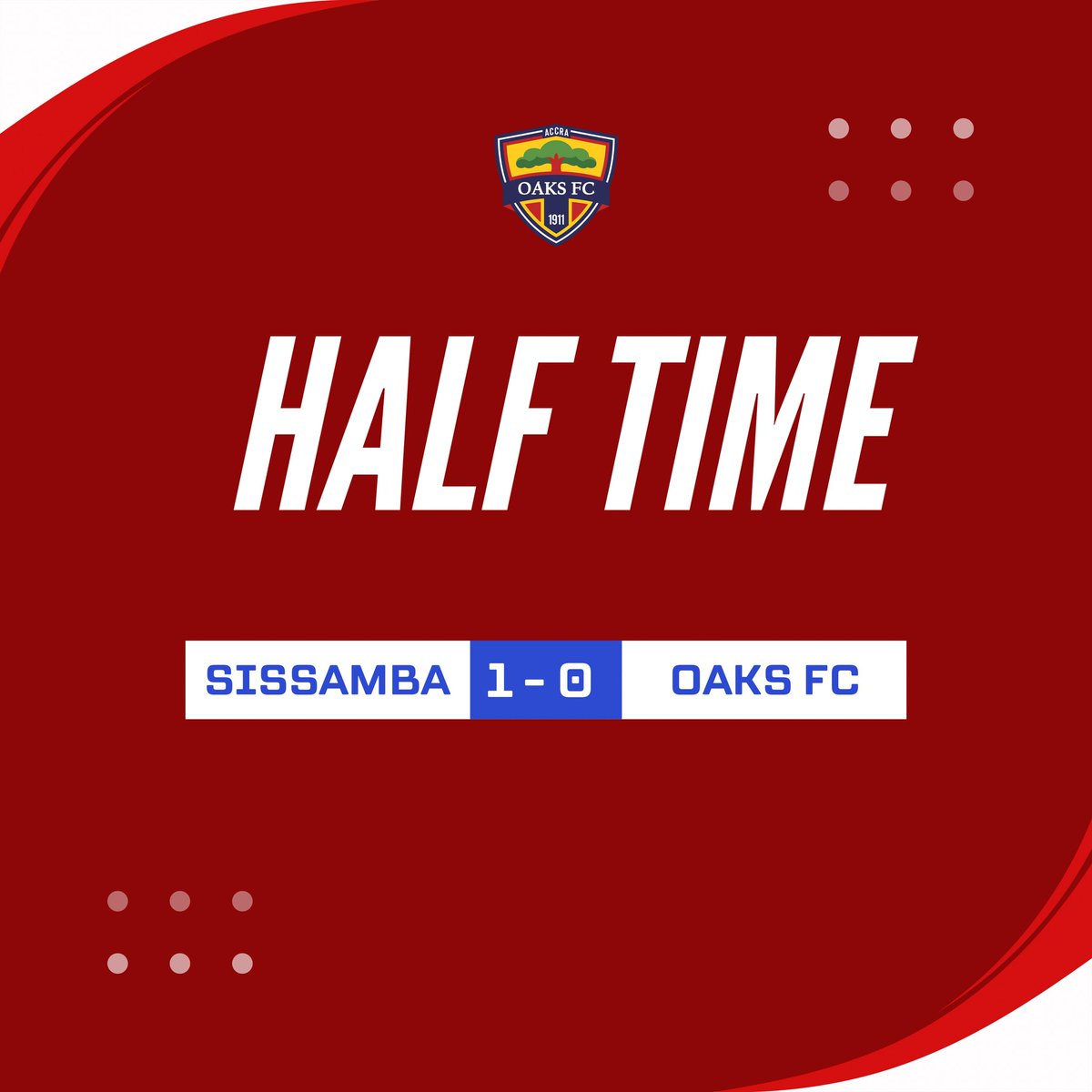 OaksFcOfficial's tweet photo. ๐ด๐ต๐ก | ๐ณ
๐ Half-Time | ๐
The referee signals for the break.
We head into recess trailing by one, but thereโs all to play for in the second half!
Sissamba 1๏ธโฃ - 0๏ธโฃ Oaks FC
#OaksFC #AdminIsBack #WomensFootball #MatchDay #HalfTime https://t.co/Chc9tPQ1D9