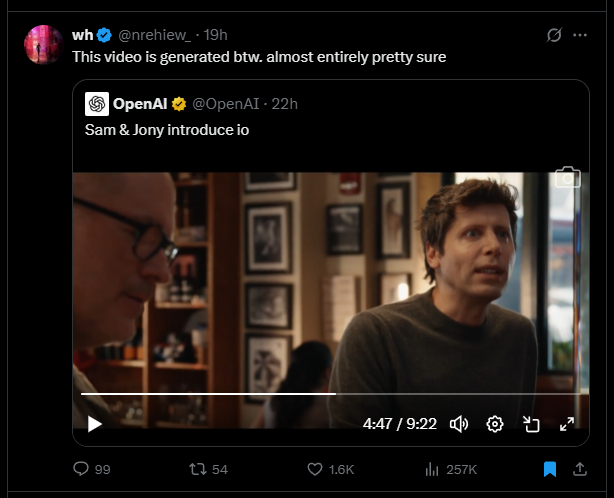 OpenAI io video (source: wh)