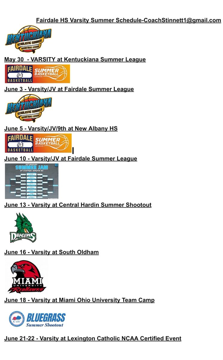 Fairdale Basketball (@fhsbasketball11) on Twitter photo Summer Schedule for Fairdale HS Basketball! Contact <a href="/CoachStinnett/">Michael Stinnett</a> for specifics! #GoDawgs <a href="/Dawgs_Athletics/">FAIRDALE BULLDOGS</a> @bptopdogs11 Summer Schedule for Fairdale HS Basketball! Contact <a href="/CoachStinnett/">Michael Stinnett</a> for specifics! #GoDawgs <a href="/Dawgs_Athletics/">FAIRDALE BULLDOGS</a> @bptopdogs11