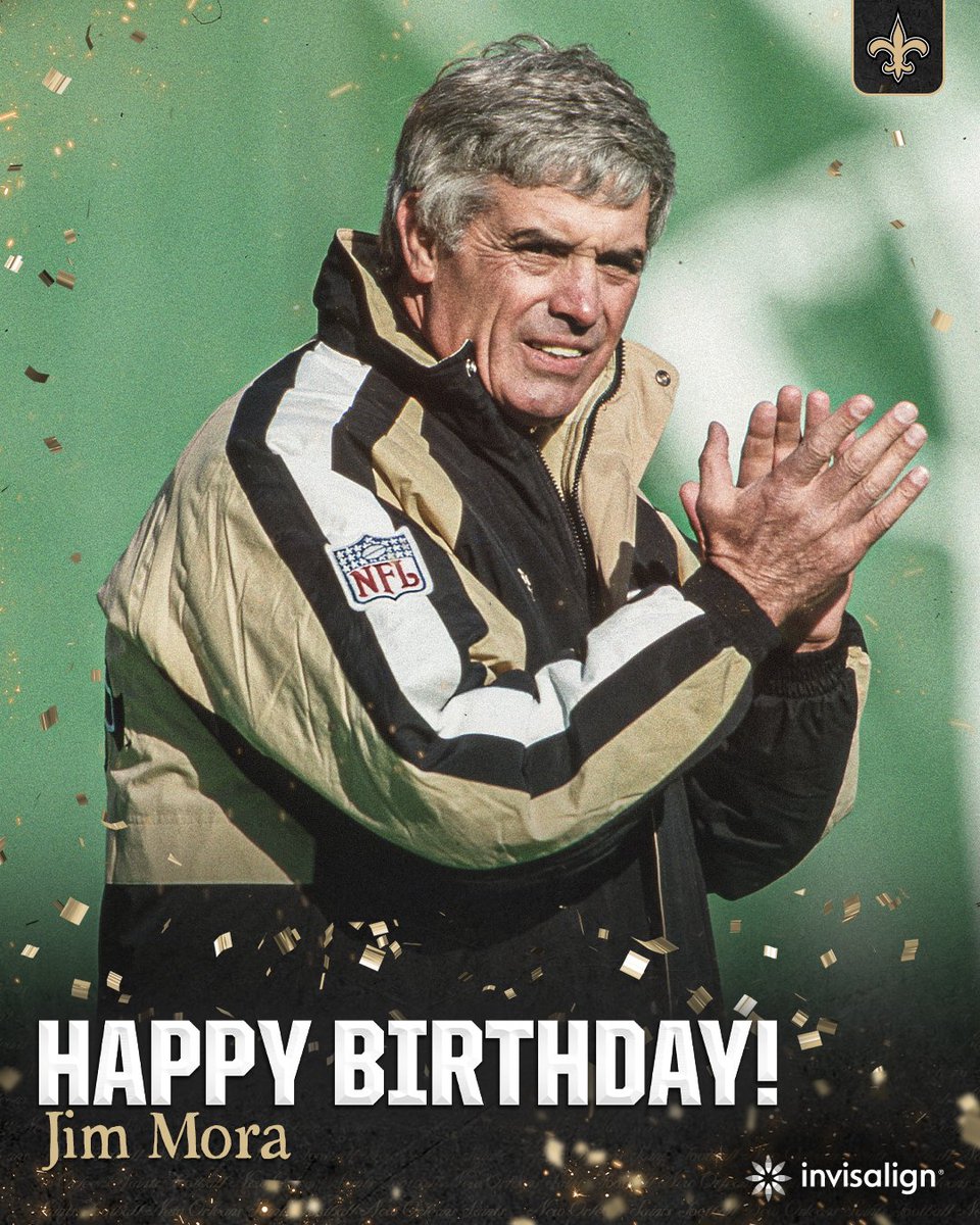 New Orleans Saints (@saints) on Twitter photo Happy 90th birthday to Saints Hall of Famer, Coach Jim Mora! 🎈
#Saints | <a href="/Invisalign/">Invisalign</a> Happy 90th birthday to Saints Hall of Famer, Coach Jim Mora! 🎈
#Saints | <a href="/Invisalign/">Invisalign</a>