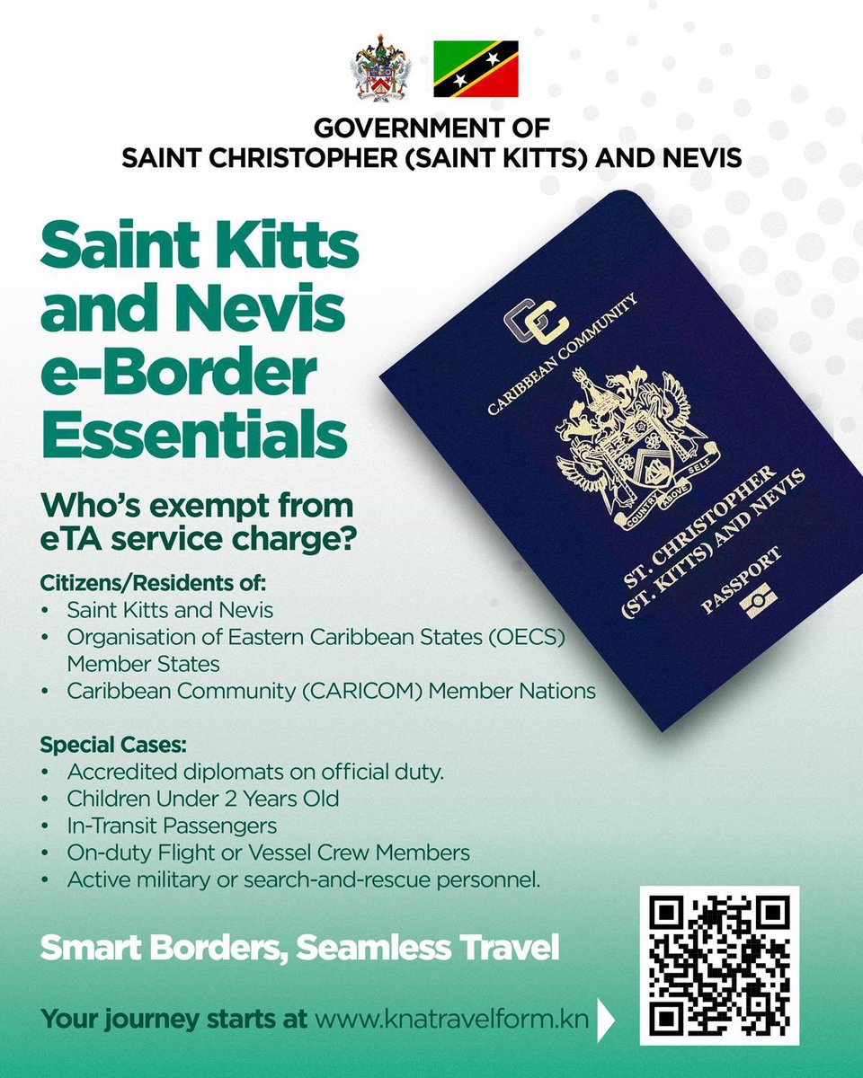 #BREAKING: St Kitts &amp; Nevis becomes the first CARICOM country to rollout an eTA (Electronic Travel Authorisation) system.   

Effective May 26th, persons travelling to St Kitts &amp; Nevis will apply through the portal at knatravelform.kn and pay a discounted US$8.50 service