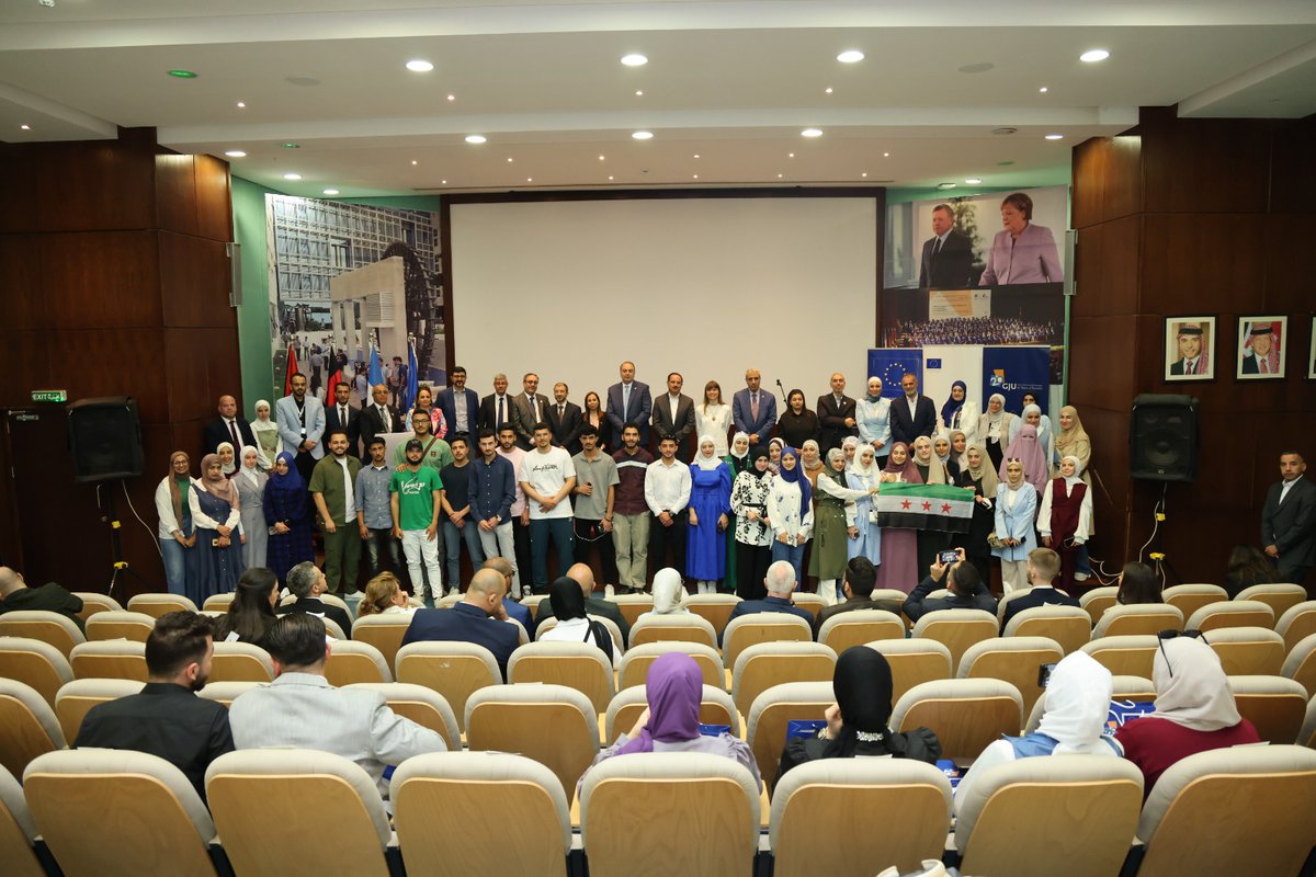 edu_syria's tweet photo. Celebrating the successful completion of the EDU-SYRIA III project, funded by the #EU and managed by #GJU! 🎓✨
#EUinJordan #EDUSYRIA #GJU #ClosingCeremony https://t.co/Y9LMtsW8JK