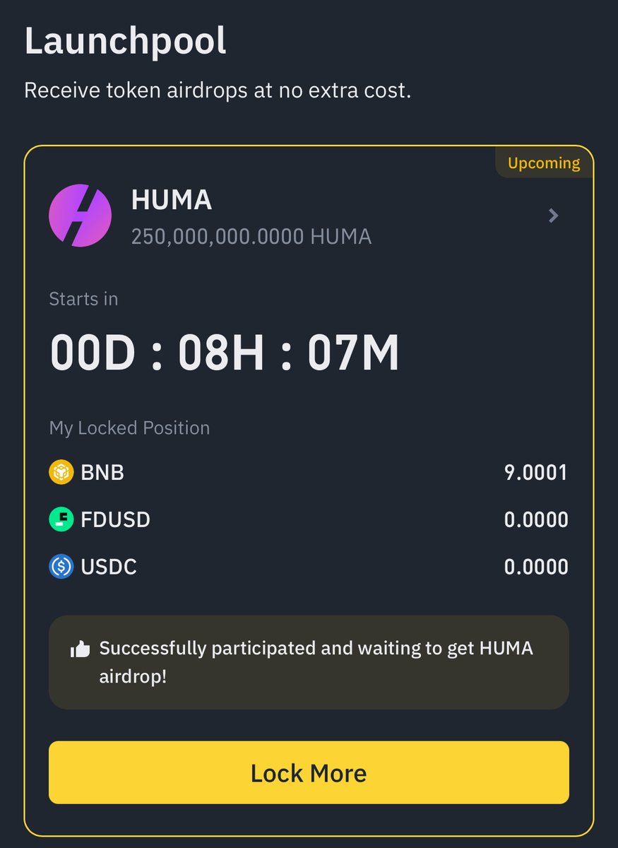 🎉 فائز واحد 🔥 راح يحصل على كل جوائزي من لانشبول $HUMA القادم على باينانس!

للعلم: عندي 9 $BNB مقفلة (أكثر من $6,000) 💰

طريقة المشاركة 👇
1️⃣ تابع <a href="/ZakionBitcoin/">Zaki on Bitcoin</a> 
2️⃣ لايك + ريتويت
3️⃣ اكتب بالتعليقات قصتك (كيف ومتى تعرفت على عالم الكريبتو؟) 👇

الفائز يُعلن بعد انتهاء اللانشبول!