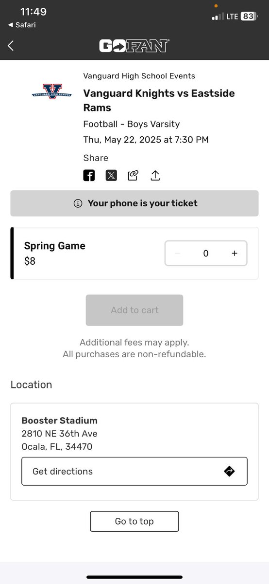 Eastside High School Athletics (@rowdyehsrams) on Twitter photo Just a reminder that tonight’s Spring Game will be at Booster Stadium in Ocala. Tickets are only available on GoFan. Just a reminder that tonight’s Spring Game will be at Booster Stadium in Ocala. Tickets are only available on GoFan.