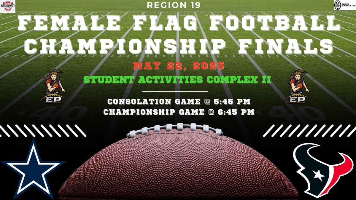Socorro ISD Marketing (@sisd_marketing) on Twitter photo ‼️SAC II is where it’s at tonight!
🌟Region-19 Flag Football Championship🌟
Come out and join us for this exciting event!
<a href="/SocorroISD/">Socorro ISD</a> <a href="/NFLFLAG/">NFL FLAG</a> <a href="/Mike_CoachD/">Mike Daniels</a> <a href="/EPSportsComm/">El Paso Sports Commission</a> <a href="/epsportsnet/">El Paso Sports Network</a> ‼️SAC II is where it’s at tonight!
🌟Region-19 Flag Football Championship🌟
Come out and join us for this exciting event!
<a href="/SocorroISD/">Socorro ISD</a> <a href="/NFLFLAG/">NFL FLAG</a> <a href="/Mike_CoachD/">Mike Daniels</a> <a href="/EPSportsComm/">El Paso Sports Commission</a> <a href="/epsportsnet/">El Paso Sports Network</a>