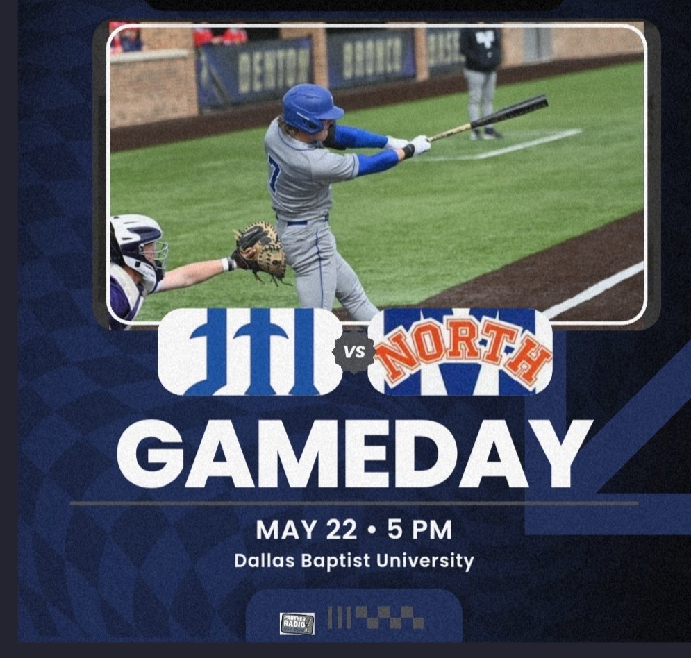 Mhspantherradio (@mhspantherradio) on Twitter photo SERIES OPENER ROUND 4 PLAYOFFS
TONIGHT at 5PM <a href="/McKinneyNorthHS/">McKinney North HS</a> and <a href="/MHSPantherBBall/">MHS Panther Baseball</a> will meet up in Game 1 of best of 3 series to Decide the Region 2 Championship at <a href="/DBUPatriots/">Dallas Baptist University</a>
Radio link below
mixlr.com/mhs-radio--2
Sponsored by RHINO Estates Group <a href="/DairyQueen/">Dairy Queen</a> SERIES OPENER ROUND 4 PLAYOFFS
TONIGHT at 5PM <a href="/McKinneyNorthHS/">McKinney North HS</a> and <a href="/MHSPantherBBall/">MHS Panther Baseball</a> will meet up in Game 1 of best of 3 series to Decide the Region 2 Championship at <a href="/DBUPatriots/">Dallas Baptist University</a>
Radio link below
mixlr.com/mhs-radio--2
Sponsored by RHINO Estates Group <a href="/DairyQueen/">Dairy Queen</a>