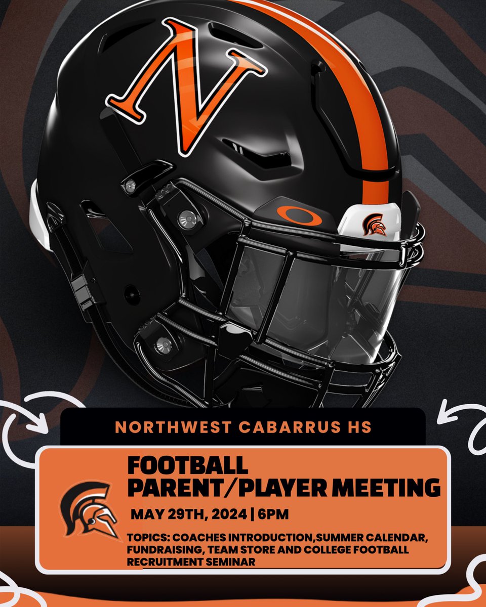 NW Cabarrus Football (@nchstrojanfb) on Twitter photo Parent and player meeting May 29th at 6:00pm in the school auditorium. 9th-12th planning to play football this upcoming year! #GoTrojans <a href="/NCHSTROJANS/">Northwest Cabarrus Athletics</a> <a href="/NCHS_Boosters/">NCHS Booster Club</a> Parent and player meeting May 29th at 6:00pm in the school auditorium. 9th-12th planning to play football this upcoming year! #GoTrojans <a href="/NCHSTROJANS/">Northwest Cabarrus Athletics</a> <a href="/NCHS_Boosters/">NCHS Booster Club</a>