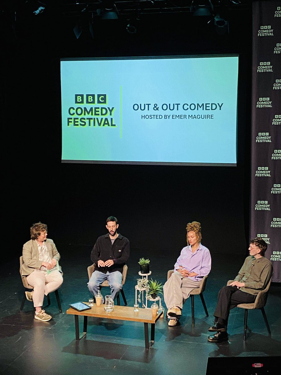 Had a brilliant time hosting the <a href="/bbccomedy/">BBC Comedy</a> festivals Out &amp; Out panel this afternoon at <a href="/TheMACBelfast/">The MAC</a> talking about  the LGBTQ+ experience in comedy and writing 🙏 Hilarious and insightful panel in the great Josh Cole, Michelle De Swerte, and Phil Dunning ❤️