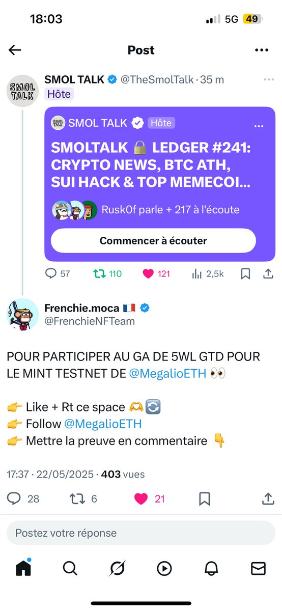 1990_franck's tweet photo. @frenchiee @smoltalk @MegalioETH Merci pour les travaux 🙌 https://t.co/tjeomCYYzH
