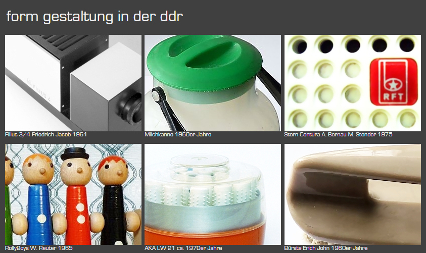 1961

Friedrich Jacob entwirft als Studienarbeit an der Kunsthochschule Berlin den Diaprojektor FILIUS 3, der noch bis in die 1980er Jahren im VEB Starkstromanlagenbau Dresden montiert werden wird.

Jürgen Peters ist gestalterisch an der Entwicklung der Diesellok V180 beteiligt.