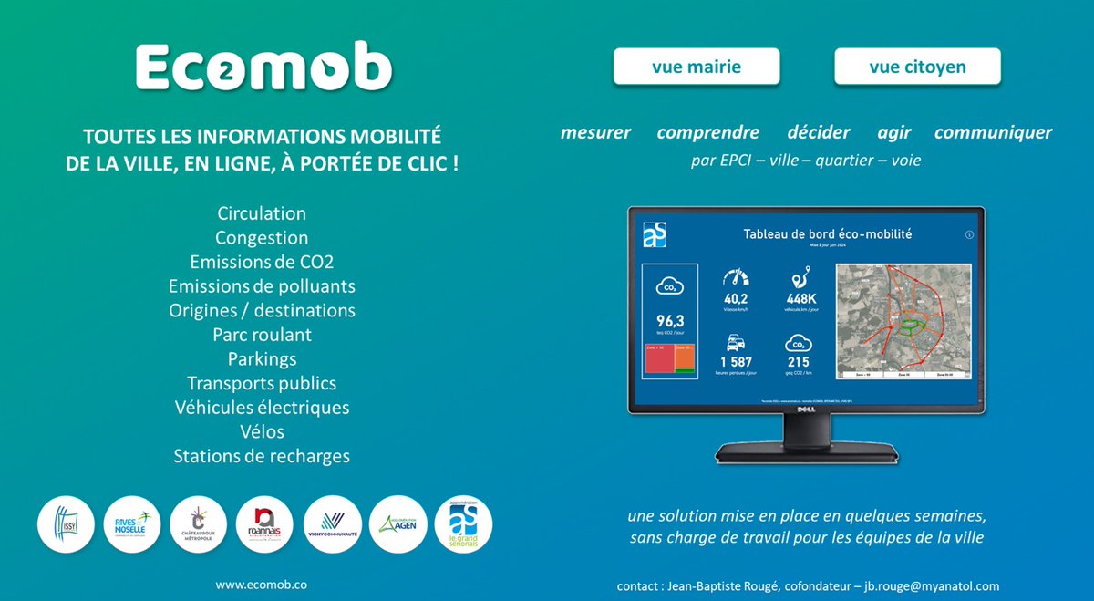 Les mobilités du quotidien : un enjeu clé pour les citoyens et pour les villes - à améliorer, fluidifier, décarboner!
<a href="/ECOMOB_CO/">ECOMOB</a> apporte aux villes et aux citoyens toutes les infos clés pour décider et agir concrètement!
#SmartCities #mobility #decarbonation #PCAET #CO2
