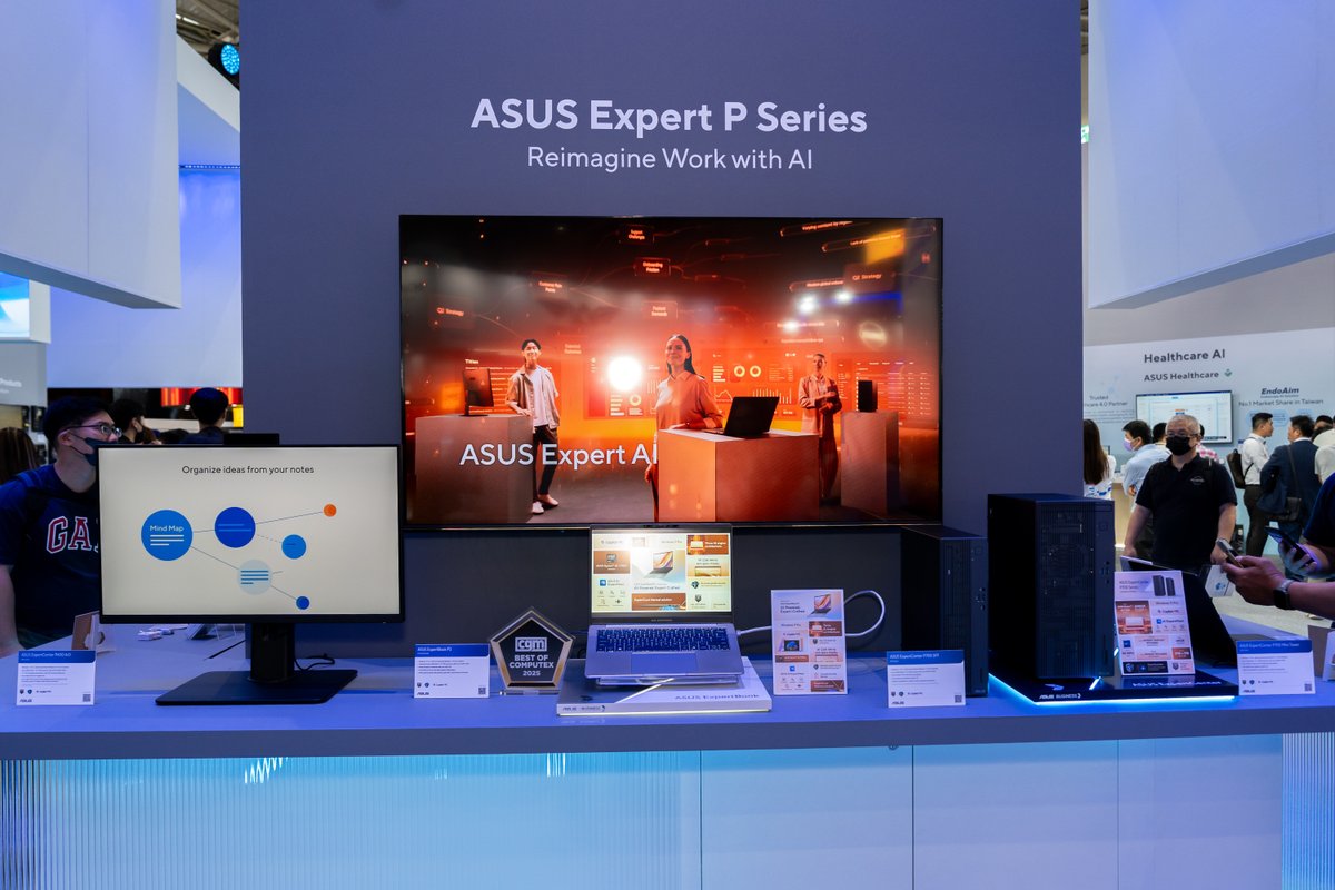 ASUS's tweet image. We’re bringing AI to the workspace with smarter, faster devices.
Visit the #ASUS booth at #COMPUTEX2025 to explore our latest business laptops, desktops, displays, and 5G routers—built for productivity, protection, and seamless connectivity.

asus.click/computex25_x

#AIforwork