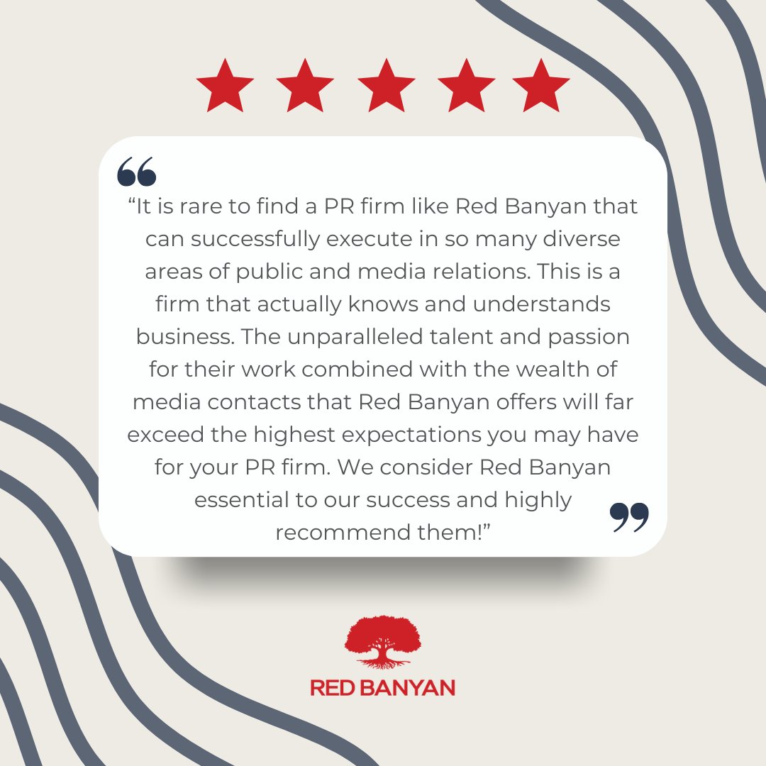 We're always grateful for feedback like this, and even more proud to be considered essential to our clients' success. 

 #RedBanyan #CrisisPR #StrategicCommunications #MediaExperts #Results #Review #PR