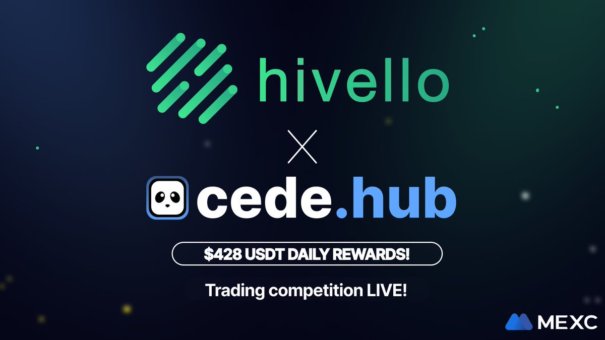 The <a href="/HivelloOfficial/">Hivello Official</a> Trading campaign just dropped!

💸 $428 USDT to be grabbed DAILY!
📈Trade $HVLO using your <a href="/MEXC_Official/">MEXC</a> account to climb the leaderboard!
📅 Live until May 29!

Trade and earn here 👉 app.cedehub.io/hivello