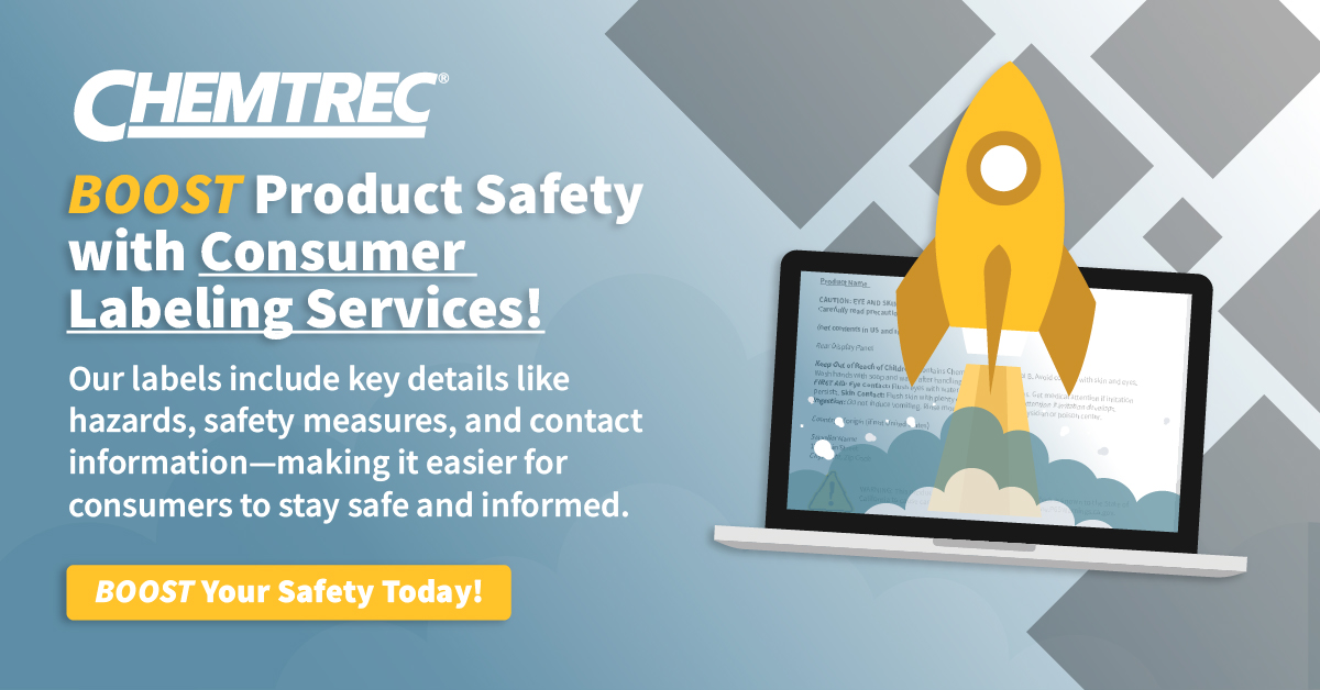 chemtrec's tweet image. 🚀 BOOST your product safety with CHEMTREC’s Consumer Labeling services! Add consumer labels to your Safety Data Sheet project for comprehensive safety and compliance. Contact our team today! okt.to/QEtNcO

#ConsumerLabels #SDSAuthoring #SafetyFirst