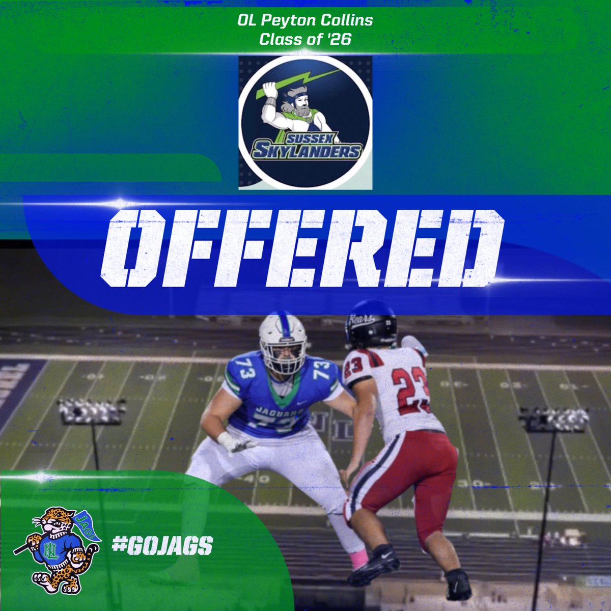 North Laurel Jaguars Football (@nljagsfootball) on Twitter photo Congratulations to ‘26 Peyton Collins on receiving an offer from Sussex County CC! <a href="/peyton_collins1/">Peyton Collins 2026</a> <a href="/Sussexfootball5/">Sussex Football</a> Congratulations to ‘26 Peyton Collins on receiving an offer from Sussex County CC! <a href="/peyton_collins1/">Peyton Collins 2026</a> <a href="/Sussexfootball5/">Sussex Football</a>