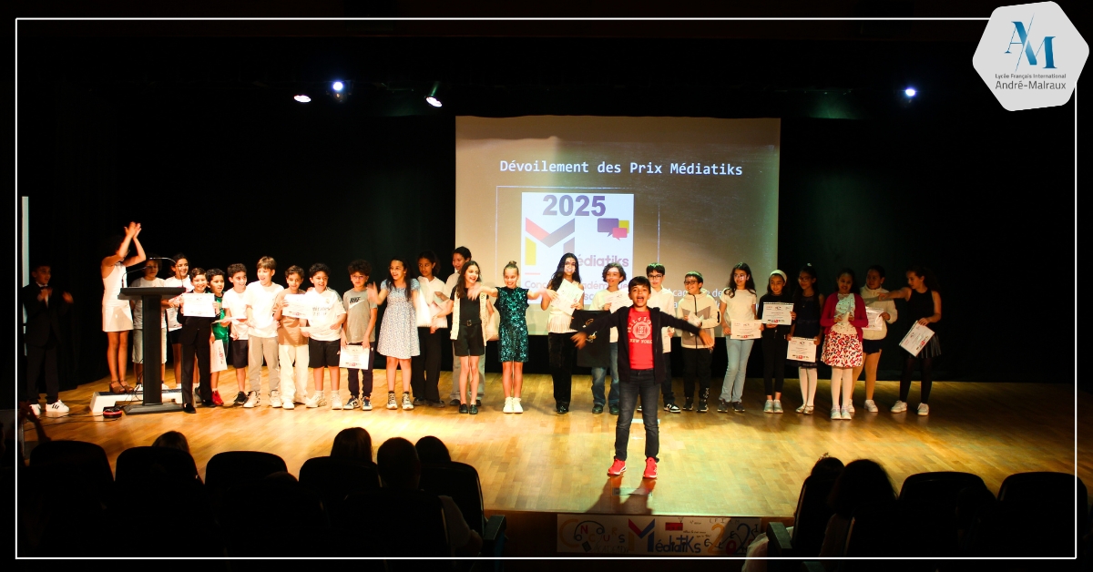 Le Lycée Français International André-Malraux (LFIAM) a l'honneur de vous annoncer que l'école primaire fait partie des lauréats du plus grand concours de médias scolaires: Médiatiks ! ✨