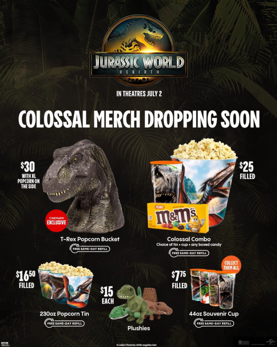 COMING SOON 🤫 Turn our notifications on to be the first to know when our Jurassic World Rebirth merch roars into theatres!