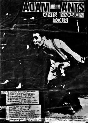 77MASH's tweet image. #OnThisDay, 1977, #AdamAnt &amp;amp; The Ants - &quot;ANTS INVASION TOUR&quot;