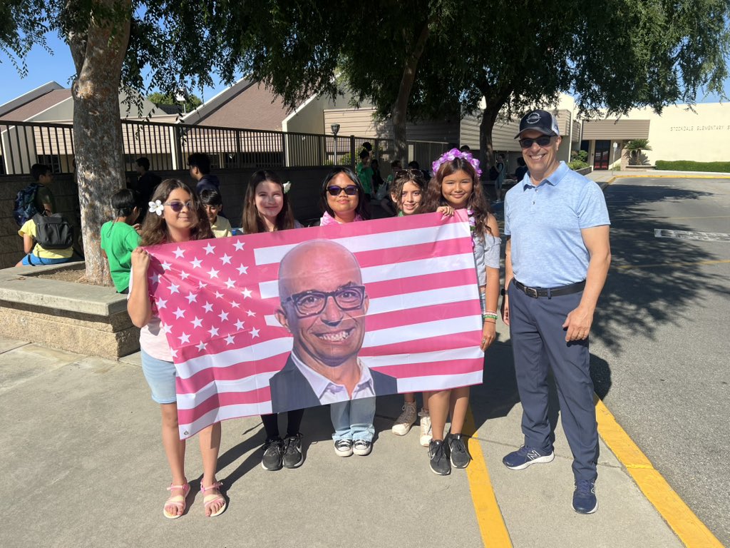 Hart 6th grade GATE students present their teacher with an end-of-the-year gift!