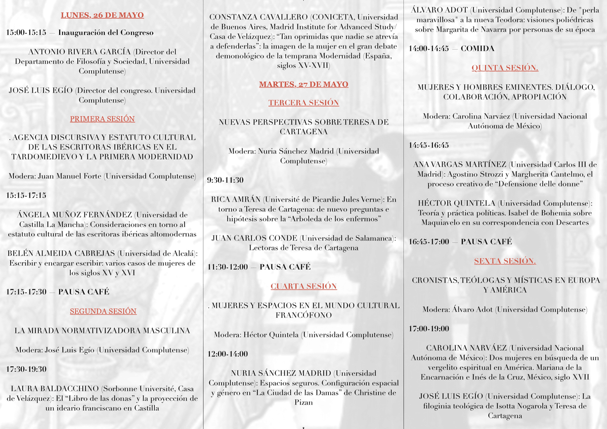 FiloSociedadUCM's tweet image. Jornadas
Disputar el marco normativo en el Tardo Medioevo y la Primera Modernidad
🗓️26 y 27 de mayo
🏠 Facultad de Filosofía UCM
Cartel y programa, aquí 👇👇👇