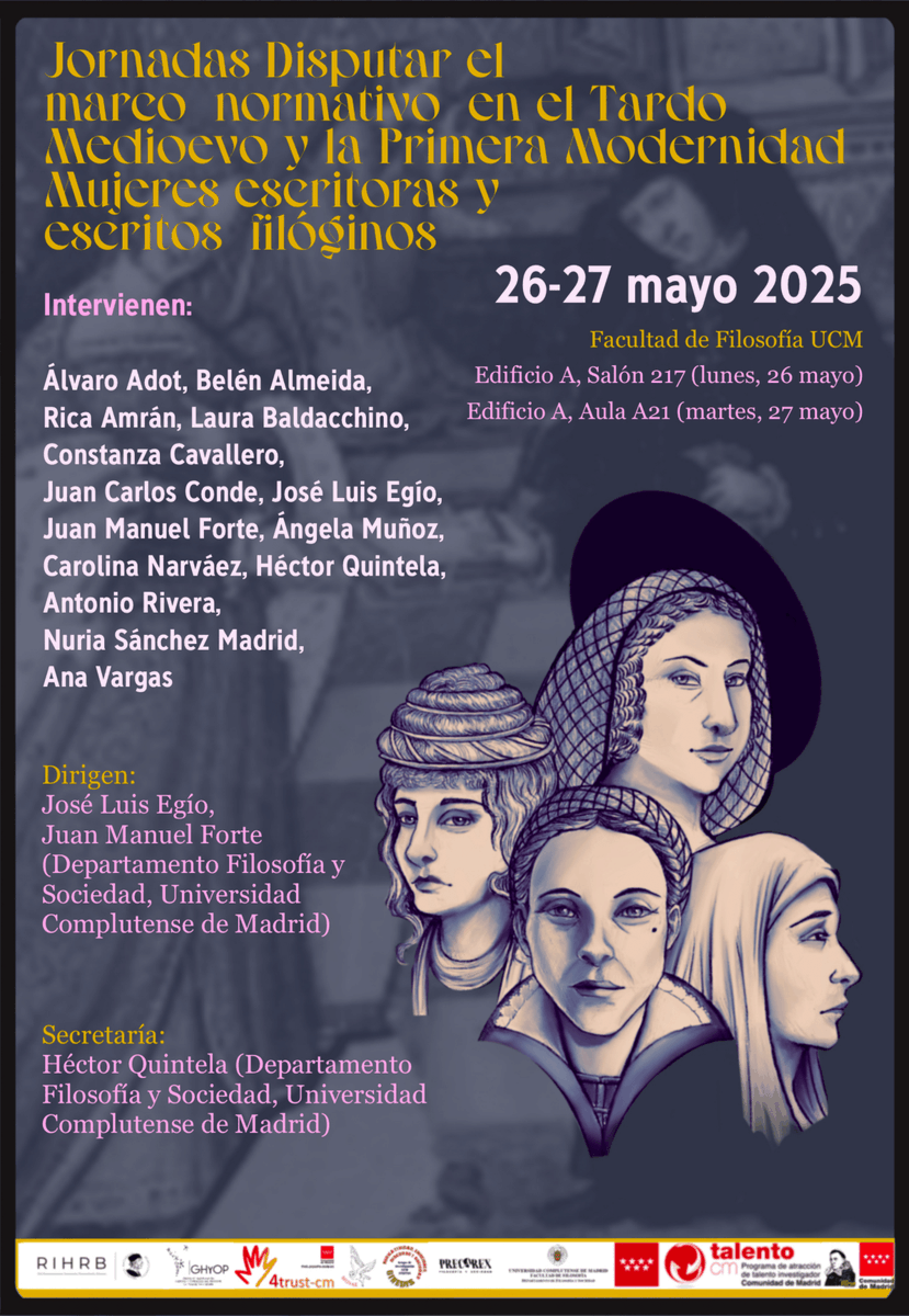 FiloSociedadUCM's tweet image. Jornadas
Disputar el marco normativo en el Tardo Medioevo y la Primera Modernidad
🗓️26 y 27 de mayo
🏠 Facultad de Filosofía UCM
Cartel y programa, aquí 👇👇👇