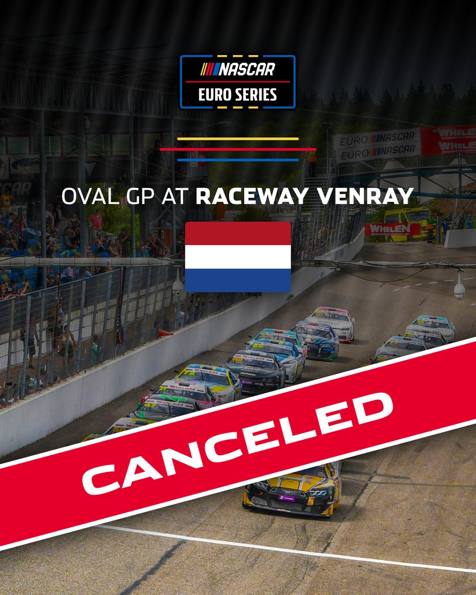 📄 Due to Raceway Venray not completing the FIA international homologation process in time — especially regarding the specific technical and safety standards for oval circuits — the event cannot take place as scheduled. 🛑📆 

nascar.eu/2025/05/22/ova…