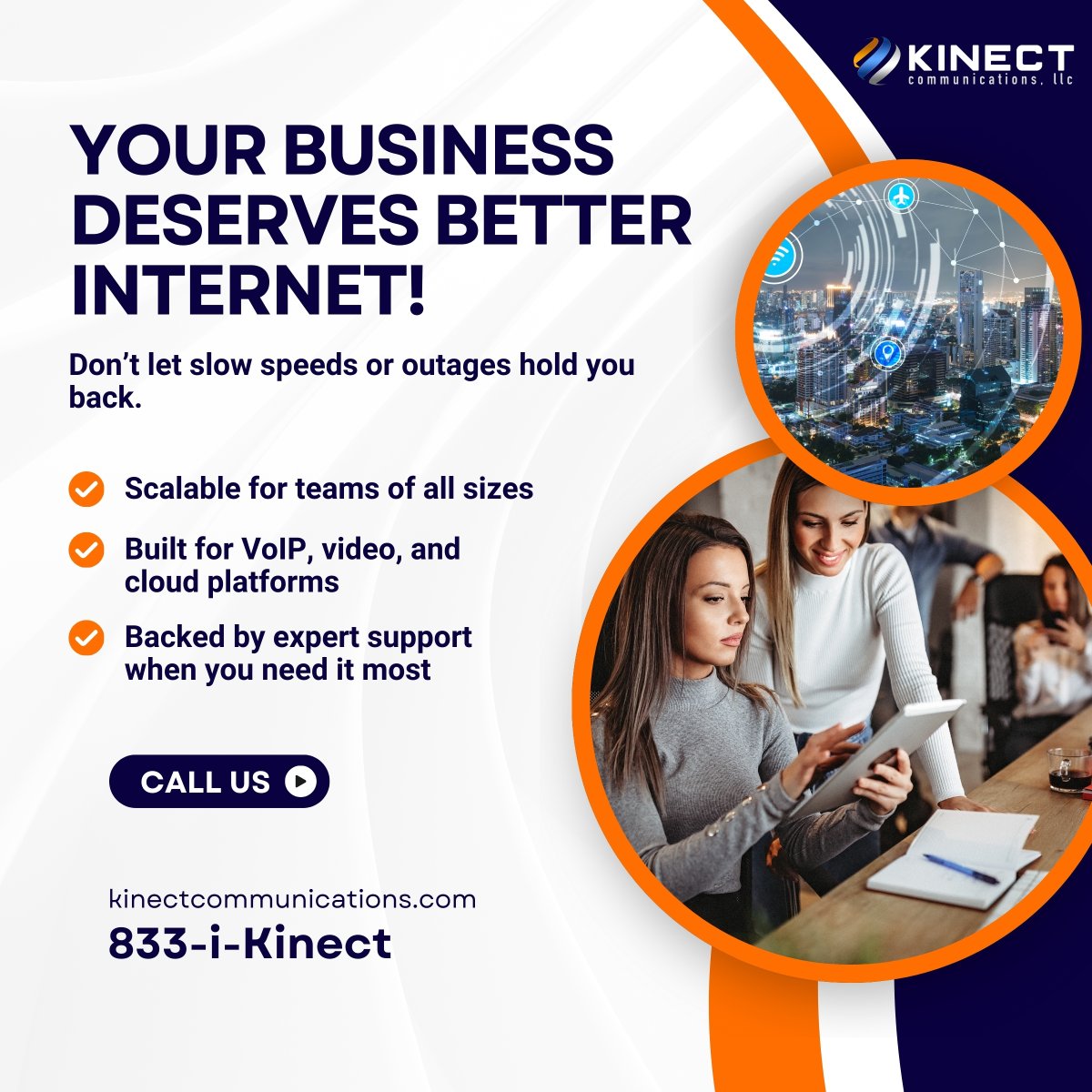 🚀 Your Business Deserves Better Internet

Get connected with confidence 👉 hubs.la/Q03nlKgk0

#BusinessInternet #KinectCommunications #HighSpeedInternet #TechThatWorks #AlwaysConnected