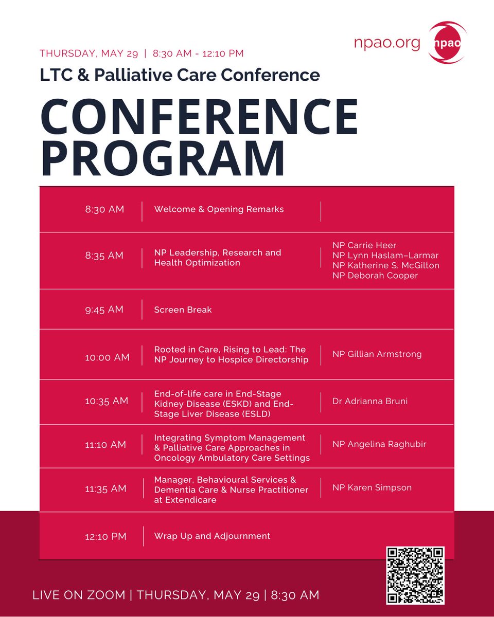 Mark your calendars! The LTC &amp; Palliative Care Conference is happening May 29, 2025! Join us virtually to gain the latest knowledge in long-term &amp; palliative care. 
Stay ahead in long-term &amp; palliative care 👉 Register now: loom.ly/FoQX9JQ

Special Guest Speakers:
🎤 NP