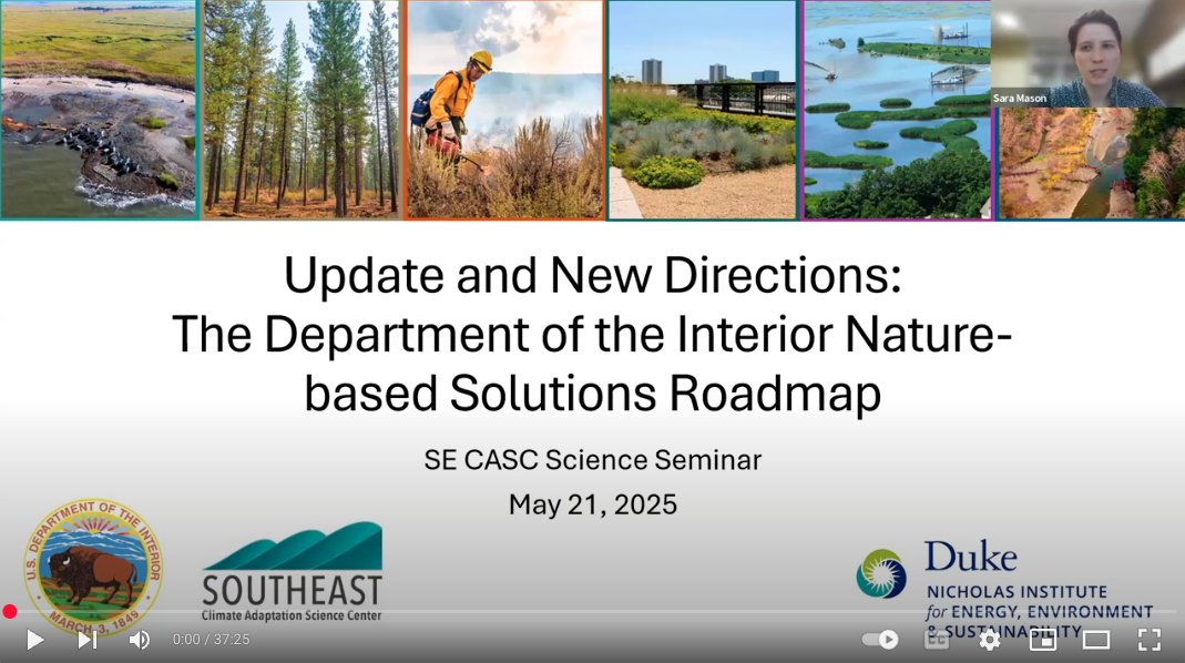🌿 Looking for Nature-based Solutions to drive climate resilience across landscapes and communities? You're in luck - the DOI NBS seminar recording is now available!

🎥 Watch it here on our YouTube channel: youtu.be/pEU43a9fnA4?si…