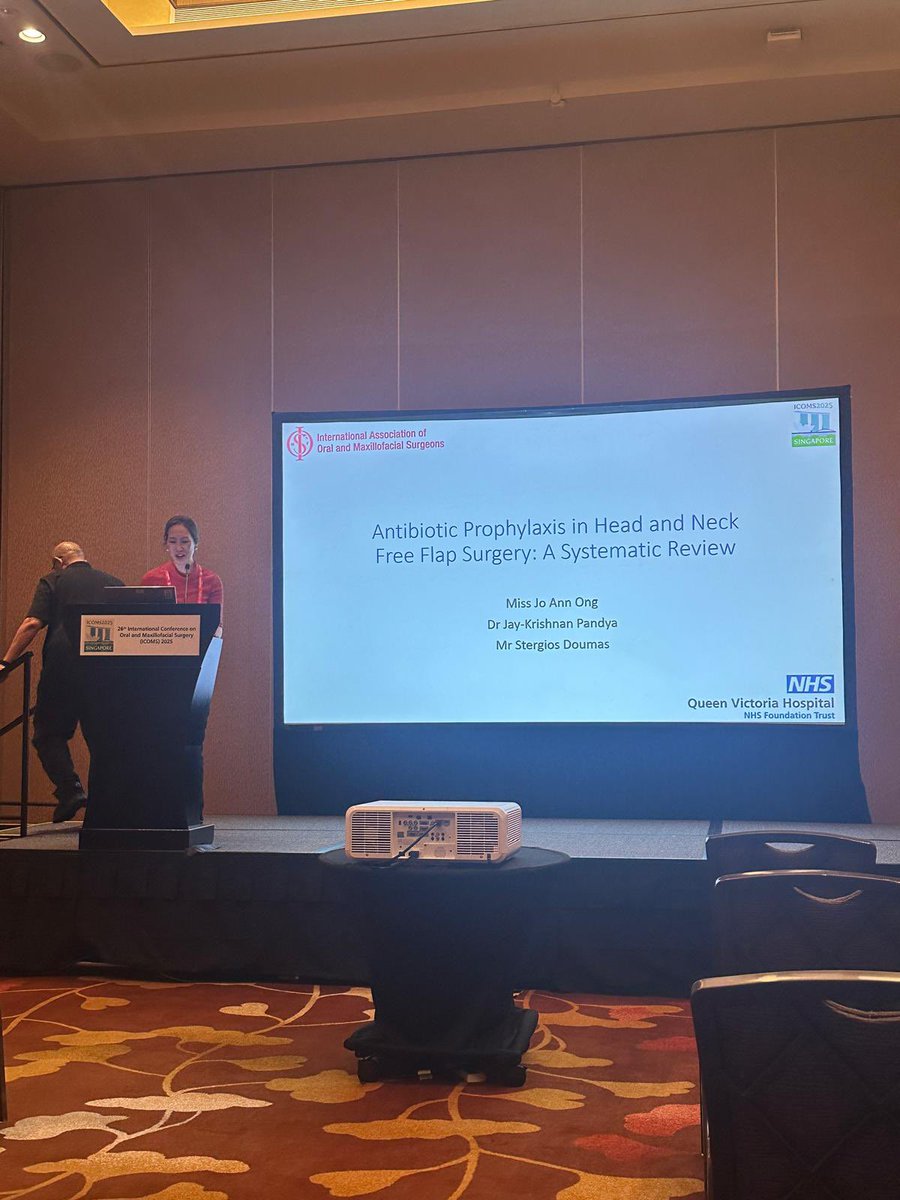 Stergios Nik. Doumas (@stergiosdoumas) on Twitter photo Mrs Ong, our <a href="/qvh/">Queen Victoria Hospital NHS Foundation Trust</a> Registrar, presented at ICOMS25 meeting regarding antibiotics in Head & Neck free flap surgery. Key messages: no consensus, retrospective studies and clindamycin should not be used <a href="/H_N_C_I_G/">Head and Neck Cancer International Group</a> <a href="/UCL_HNAC/">UCL Head & Neck Academic Centre</a> Mrs Ong, our <a href="/qvh/">Queen Victoria Hospital NHS Foundation Trust</a> Registrar, presented at ICOMS25 meeting regarding antibiotics in Head & Neck free flap surgery. Key messages: no consensus, retrospective studies and clindamycin should not be used <a href="/H_N_C_I_G/">Head and Neck Cancer International Group</a> <a href="/UCL_HNAC/">UCL Head & Neck Academic Centre</a>