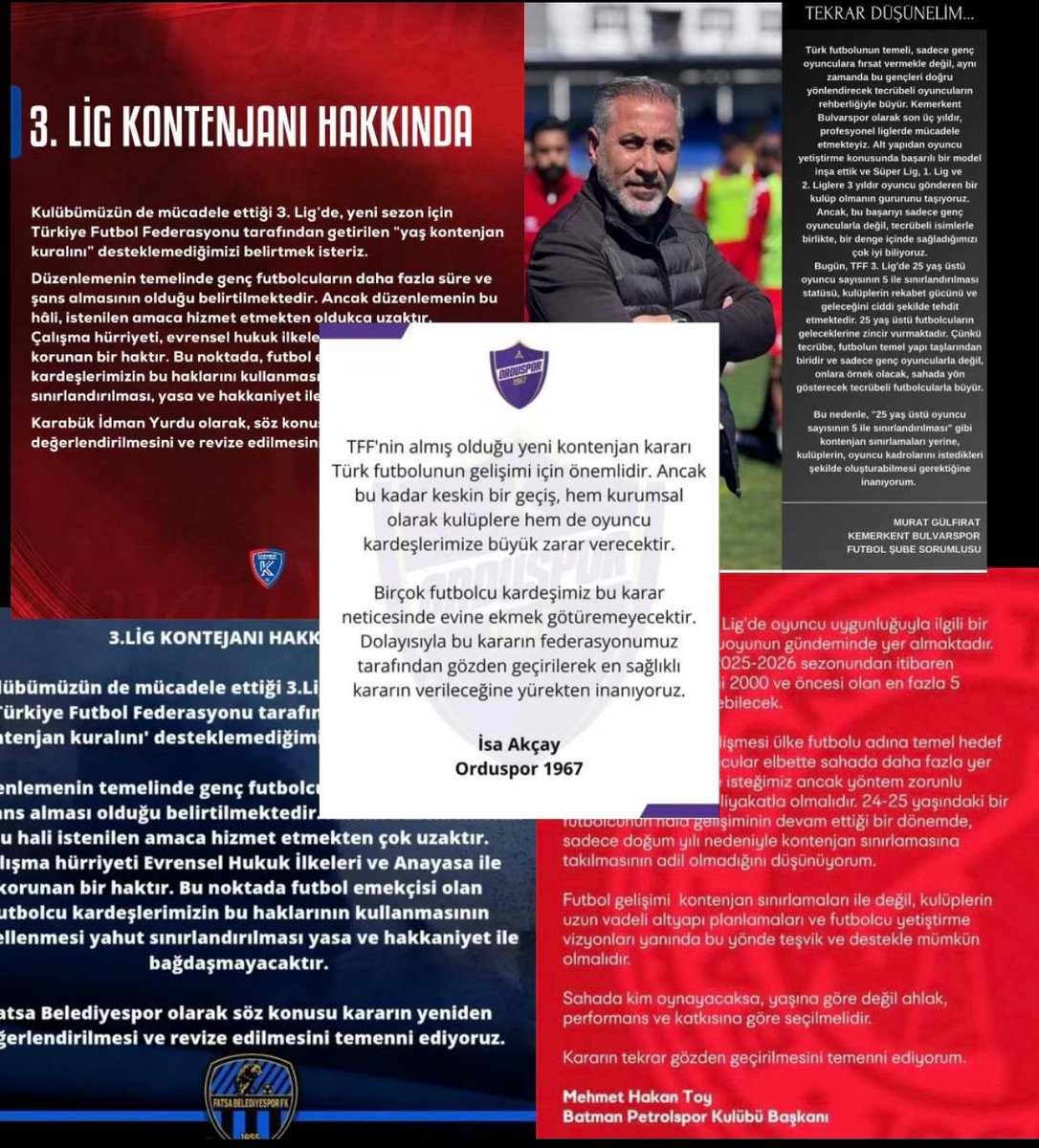 #KONTENJANİSTEMİYORUZ DİYEN
 YAŞI SORUN ETMEYİP , REKABETİ , GELİŞİMİ İSTEYEN , BERABERLİĞİ , EŞİTLİĞİ SAVUNUP , TÜRK SPORCULARININ YANINDA DURDUKLARI İÇİN KULÜPLERİMİZE TEŞEKKÜR EDİYORUZ.