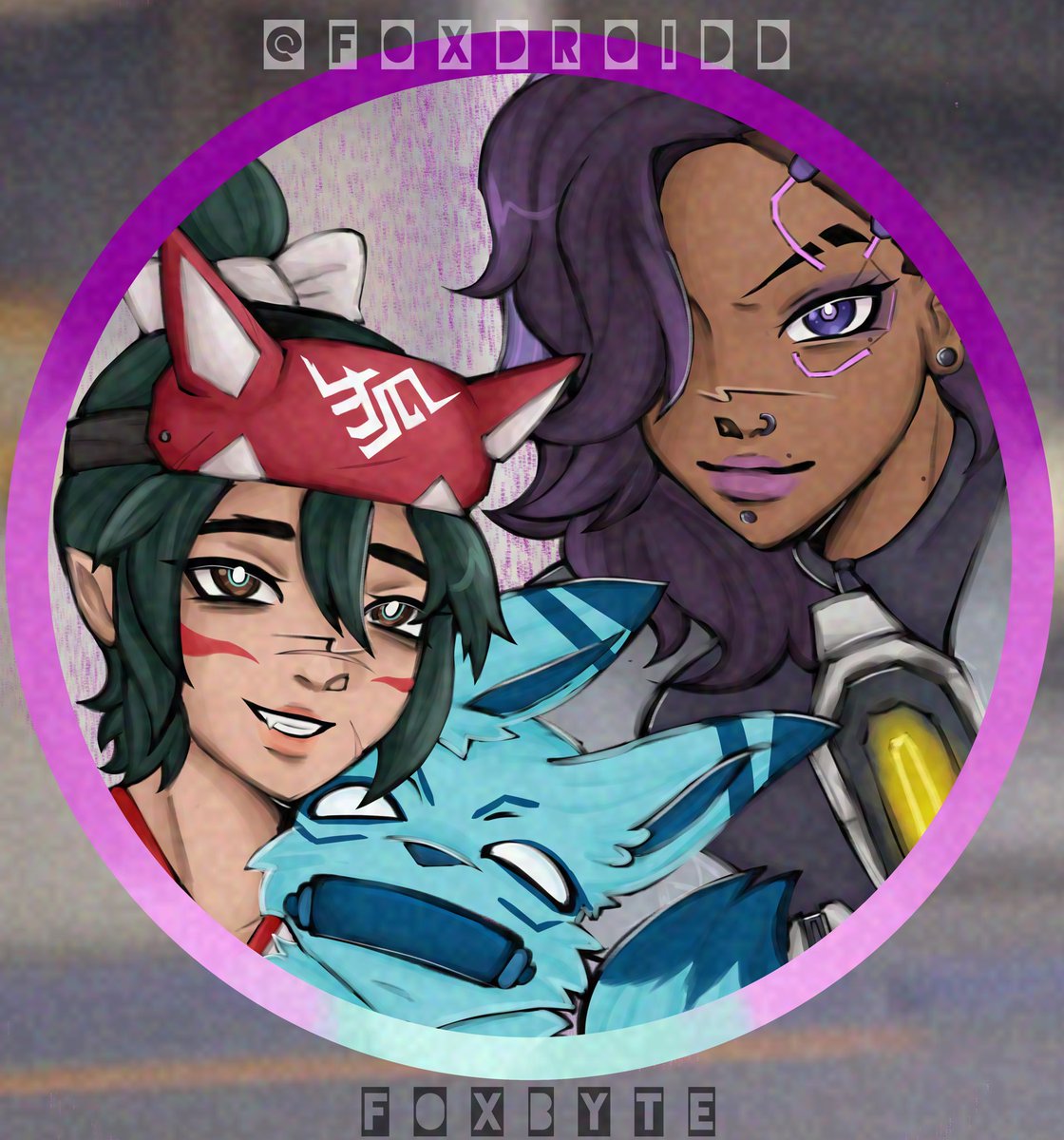 foxdroidd's tweet photo. [ #foxbyte 🦊👾 ] 
the gfs and their companions :3
(slicer’s name is lobito)

#overwatch #kiriko #sombra https://t.co/Ofg1KCjSjB