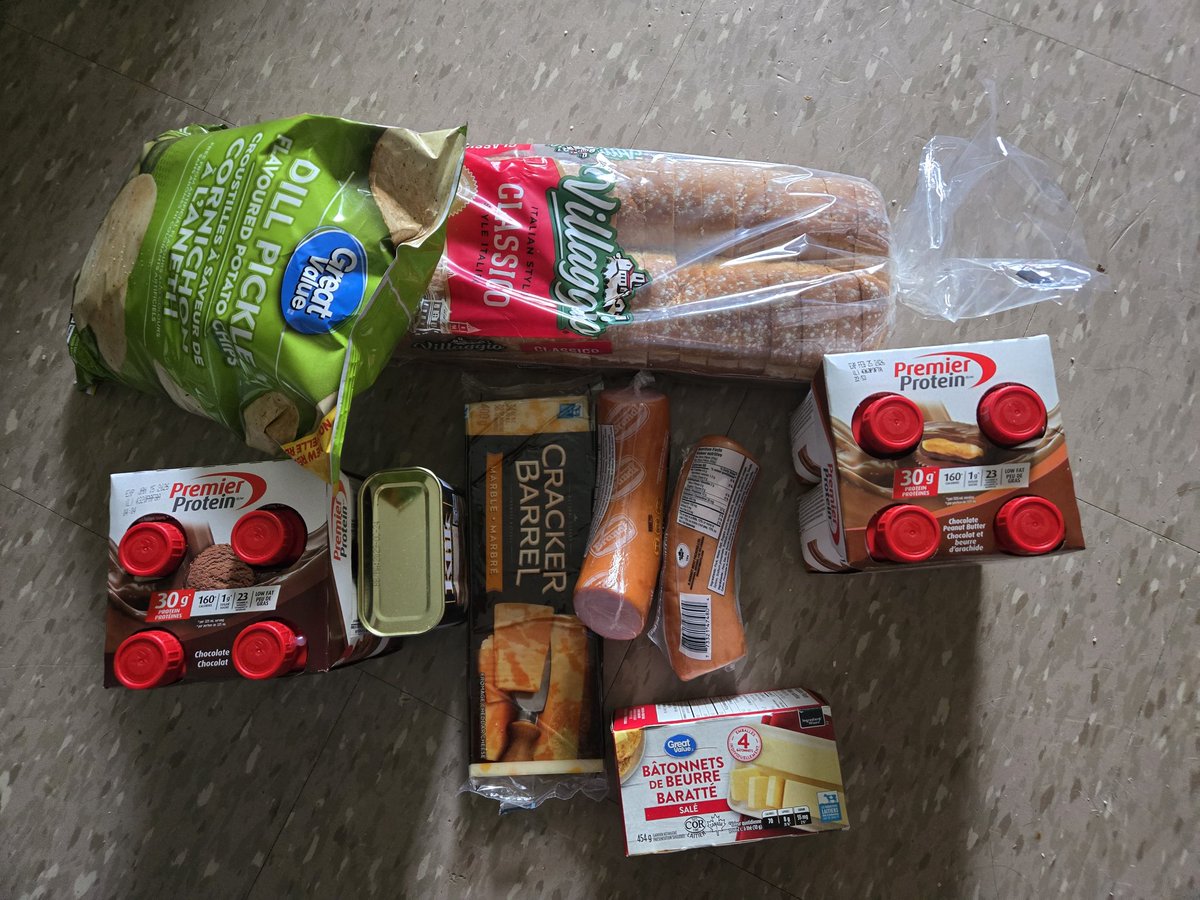 <a href="/AShoutAbout/">Jeff Leggat</a> <a href="/fordnation/">Doug Ford</a> <a href="/Rae_Matt/">Matthew Rae</a> <a href="/MarkJCarney/">Mark Carney</a> <a href="/JohnNaterMP/">John Nater</a> 

This is what $75 worth of groceries is.  How do you expect those under legislated poverty, which violates our human rights provincally, federally &amp; internationally, to exist let alone survive or live?  UBI NOW!