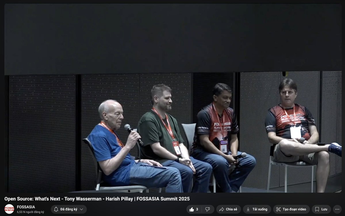 FOSSASIA (@fossasia) on Twitter photo 🔍 What’s next for #OpenSource?
Watch <a href="/twasserman/">Tony Wasserman</a> & <a href="/harishpillay/">@harishpillay@floss.social</a> dive into licensing, #AI #OSPOs & the future of #opensource in business & government at #FOSSASIASummit2025.
🎥 Click here to watch: youtu.be/4LLPYsNKXcY 🔍 What’s next for #OpenSource?
Watch <a href="/twasserman/">Tony Wasserman</a> & <a href="/harishpillay/">@harishpillay@floss.social</a> dive into licensing, #AI #OSPOs & the future of #opensource in business & government at #FOSSASIASummit2025.
🎥 Click here to watch: youtu.be/4LLPYsNKXcY