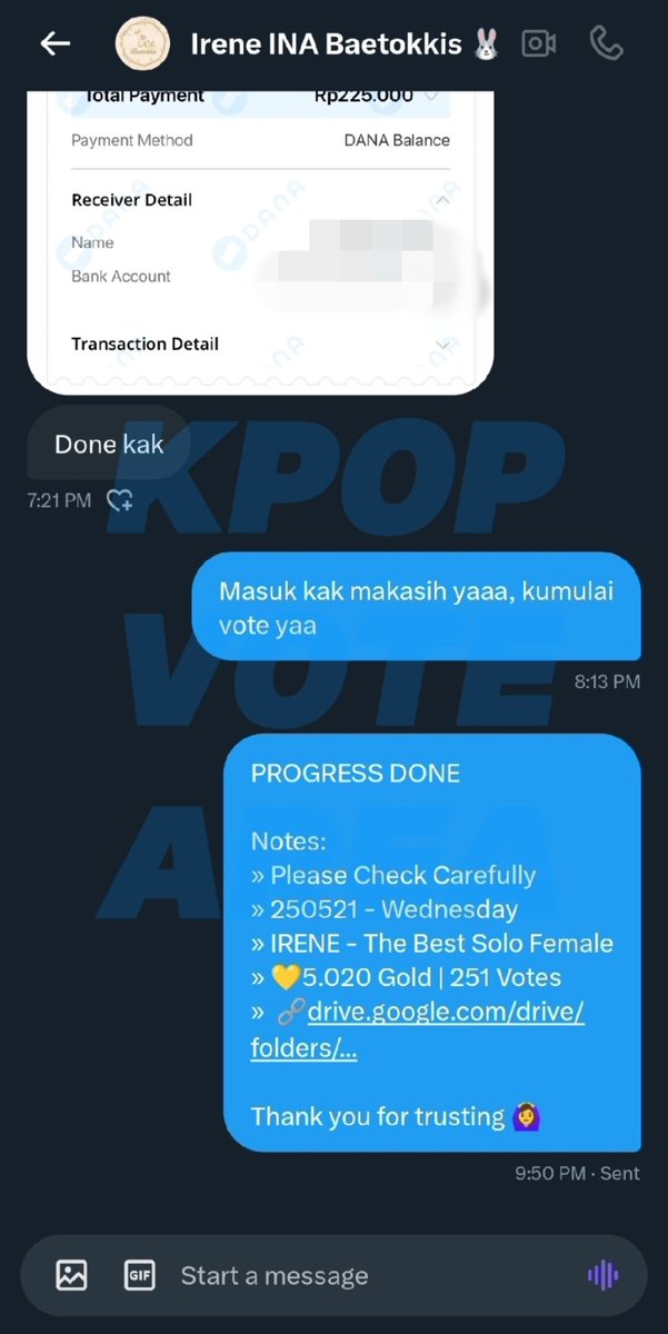 💌 SOLD [250521]

• MY1PICK | The Best Solo (Female)

💛5.020 Gold | 251 Votes
For: #IRENE
Purchased by: <a href="/INAbaetokkis/">Irene INA Baetokkis 🐰</a>

Thank you for trusting!
#KPOPVOTEAREA_PROOF