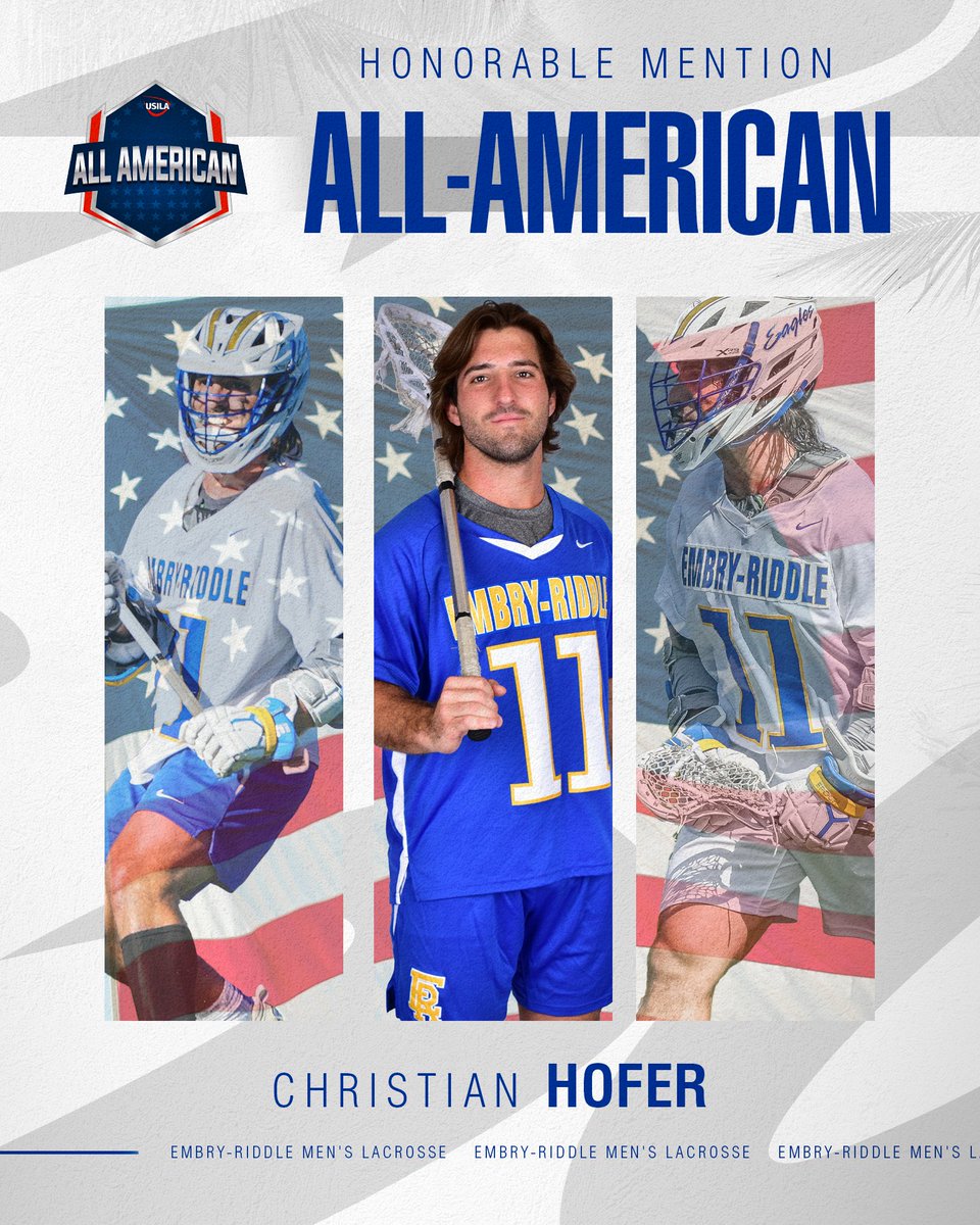 Embry-Riddle Men’s Lacrosse (@eraumlax) on Twitter photo Christian Hofer adds @usila_lax Honorable Mention All-American to his resume!! Christian Hofer adds @usila_lax Honorable Mention All-American to his resume!!