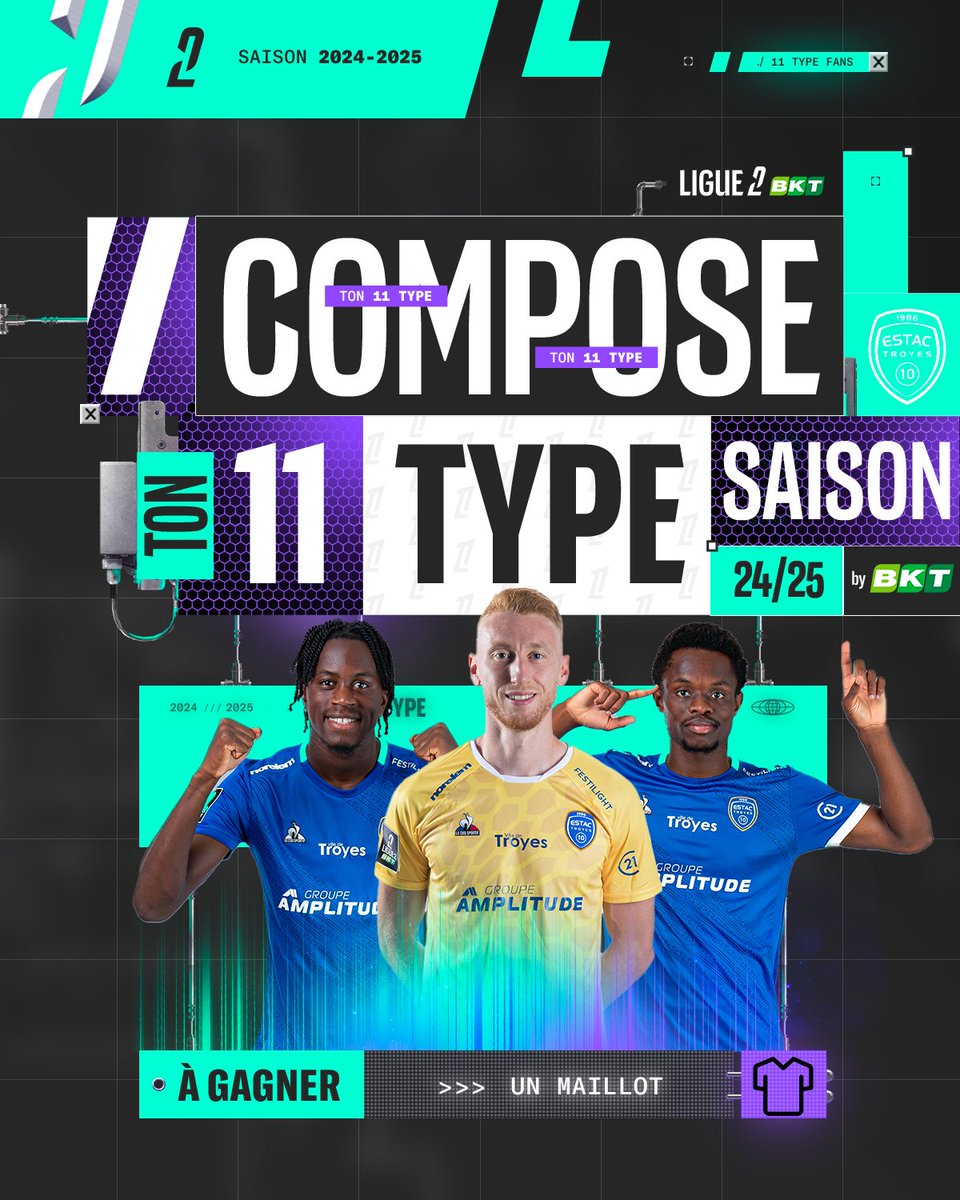 𝟑 𝐓𝐫𝐨𝐲𝐞𝐧𝐬 𝐝𝐚𝐧𝐬 𝐥𝐞 𝐗𝐈 𝐭𝐲𝐩𝐞 ! 😍

🧤 Nicolas Lemaître
🧱 Junior Diaz
⚽️ Rafiki Saïd 

Compose ton 11 type idéal de la saison 24-25 : bit.ly/11TypeFans_2425

#TeamESTAC 🔵⚪️