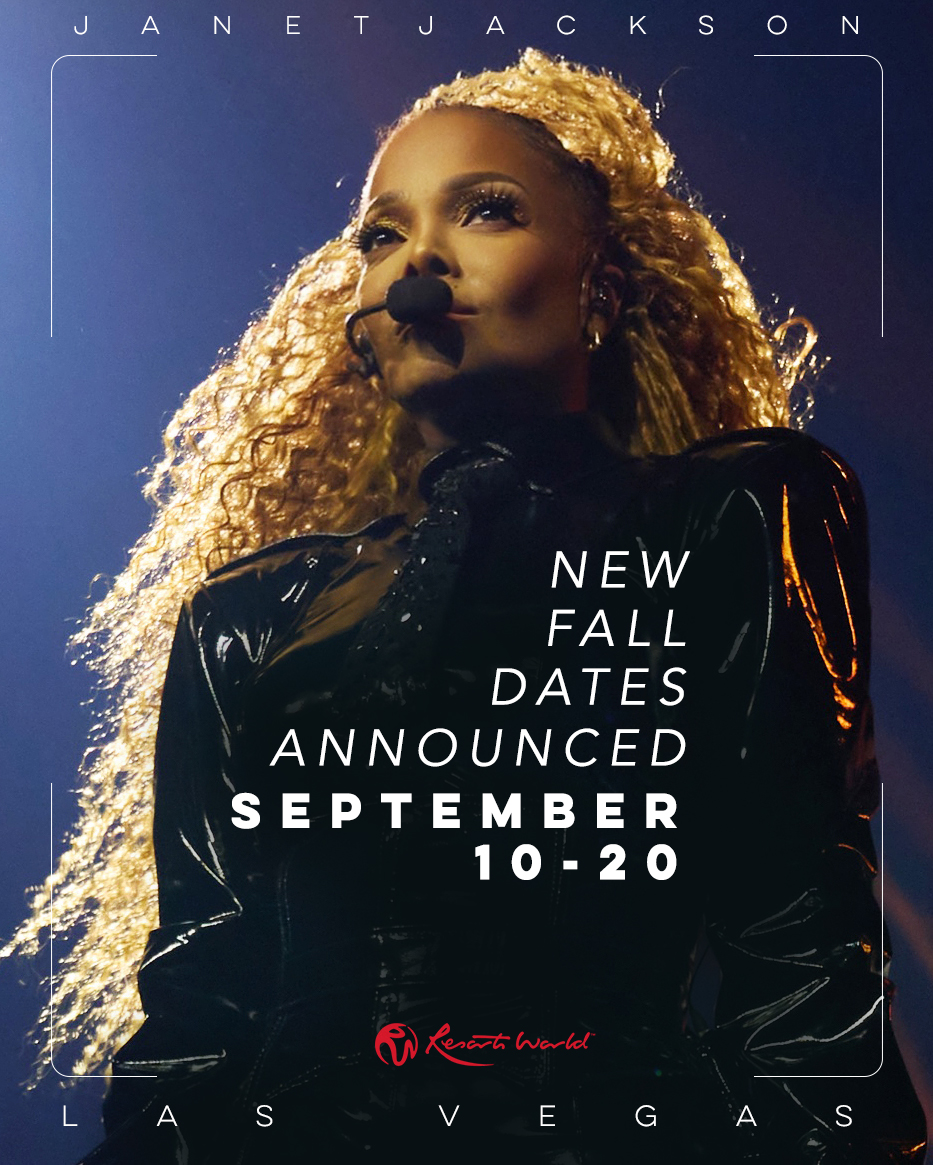 JanetJackson's tweet image. So excited to announce that we’ve just added six more shows to our Residency at Resorts World! A huge testament to your love and support. I’m forever grateful! The new dates are:
September 10, 13, 14, 17, 19, 20
You can also still see us in May on the following dates:
May 24,…