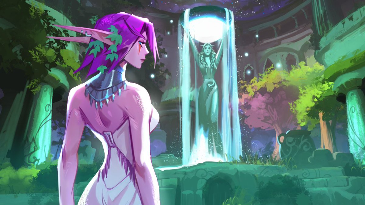 The Temple of Elune. A priestess statue with a bowl, water trickling in silence. I’ve seen it countless times, but still look up every time. This sketch is my way of capturing one of Darnassus’s quietest, most atmospheric corners. 🌙
#warcraft #worldofwarcraft #nightelf