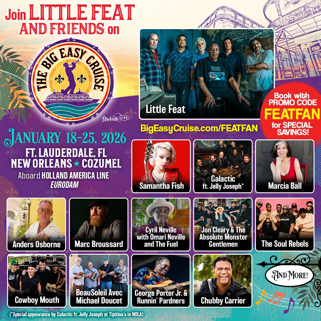 Cabins on The Big Easy Cruise 2026 are going FAST! Don’t miss this NOLA festival at sea, sailing January 18-25. Book with code FEATFAN to save. bigeasycruise.com/featfan