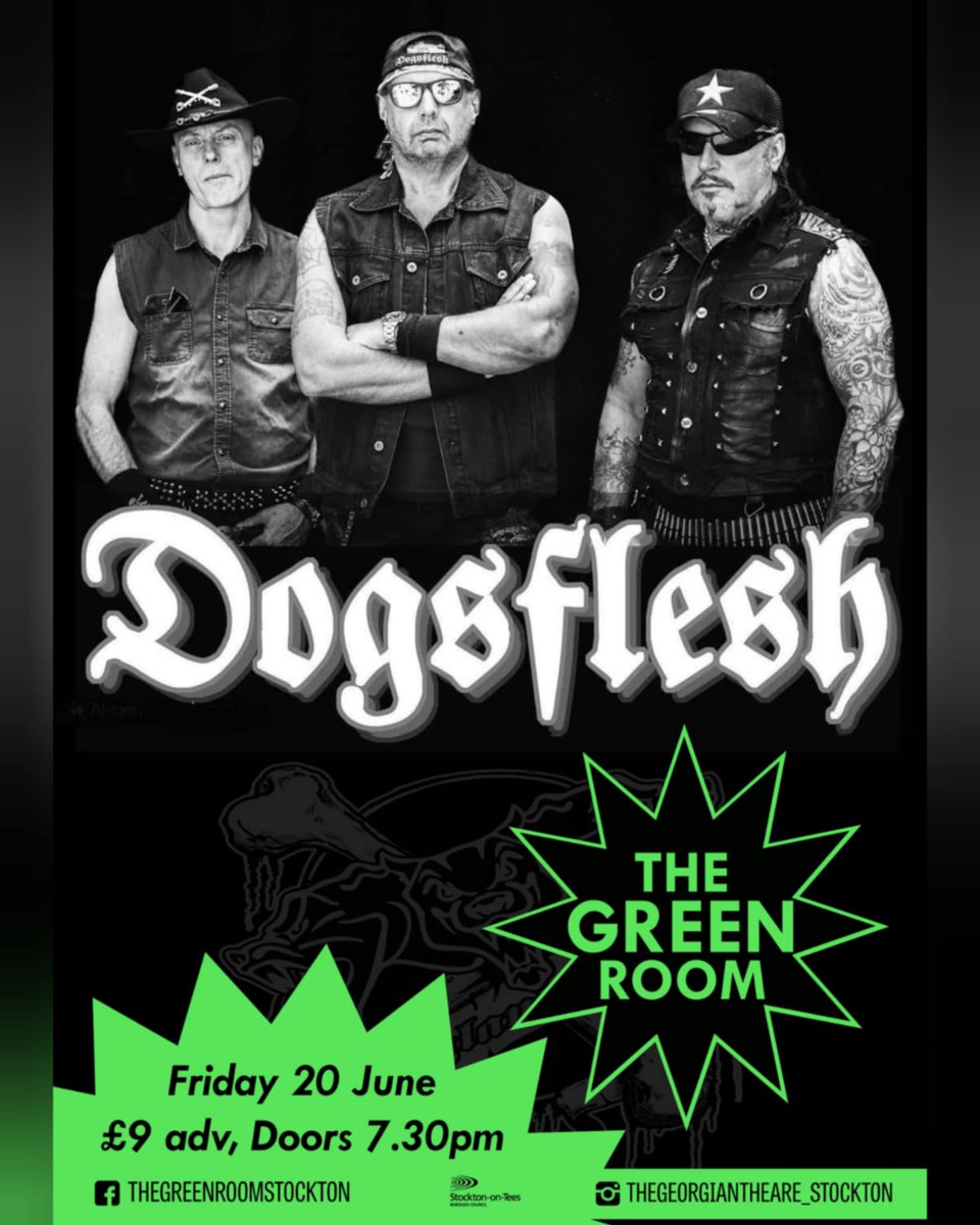 Friday 20th June - <a href="/Dogsflesh/">Dogsflesh</a> 🐶

Dogsflesh’s forthcoming new album, March Of The Damned, continues to push musical boundaries, featuring their trademark fusion of thrash and punk influences, but also with a twist of melodic metal tracks.

🎟️ georgiantheatre.co.uk/live-events/do…
