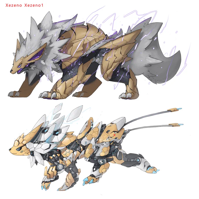 Jolteon x Monster Hunter Jolteon x Mecha 