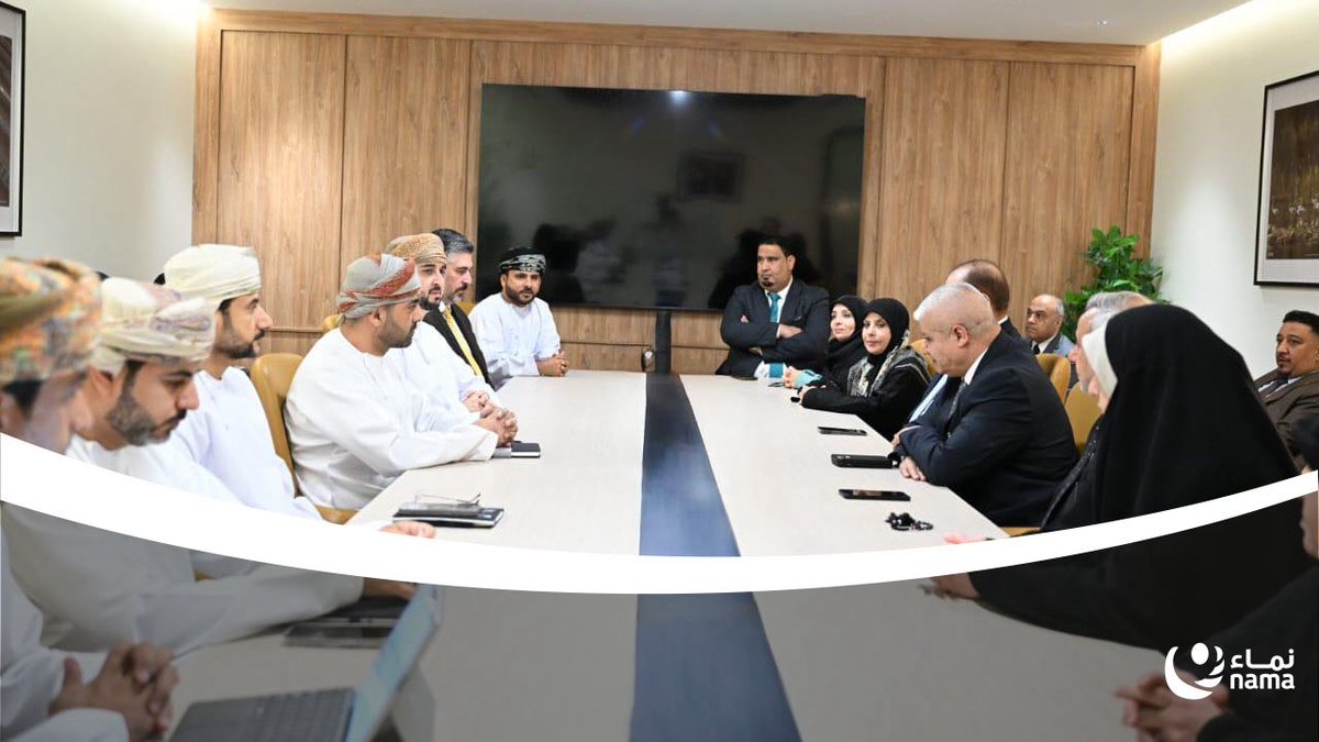 زيارة رئيس لجنة الكهرباء والطاقة بمجلس النواب العراقي والوفد المرافق له لمجموعة نماء للاطلاع على تجربة قطاع الكهرباء والطاقة المتجددة في سلطنة عمان.